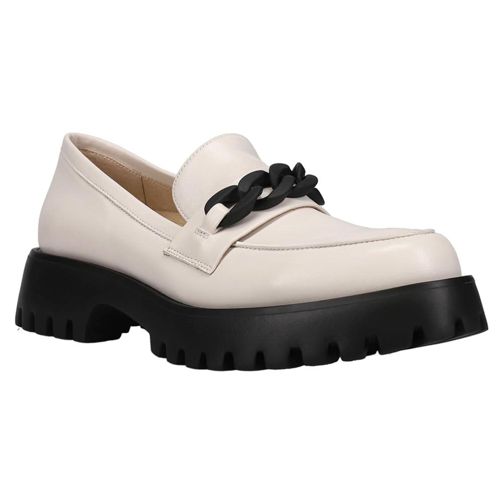 VANELi Women's Zefiro Lug Sole Loafers - Comfortable Casual Slip-On Shoes for Women | White | Perfect for Office, Travel & Everyday Wear