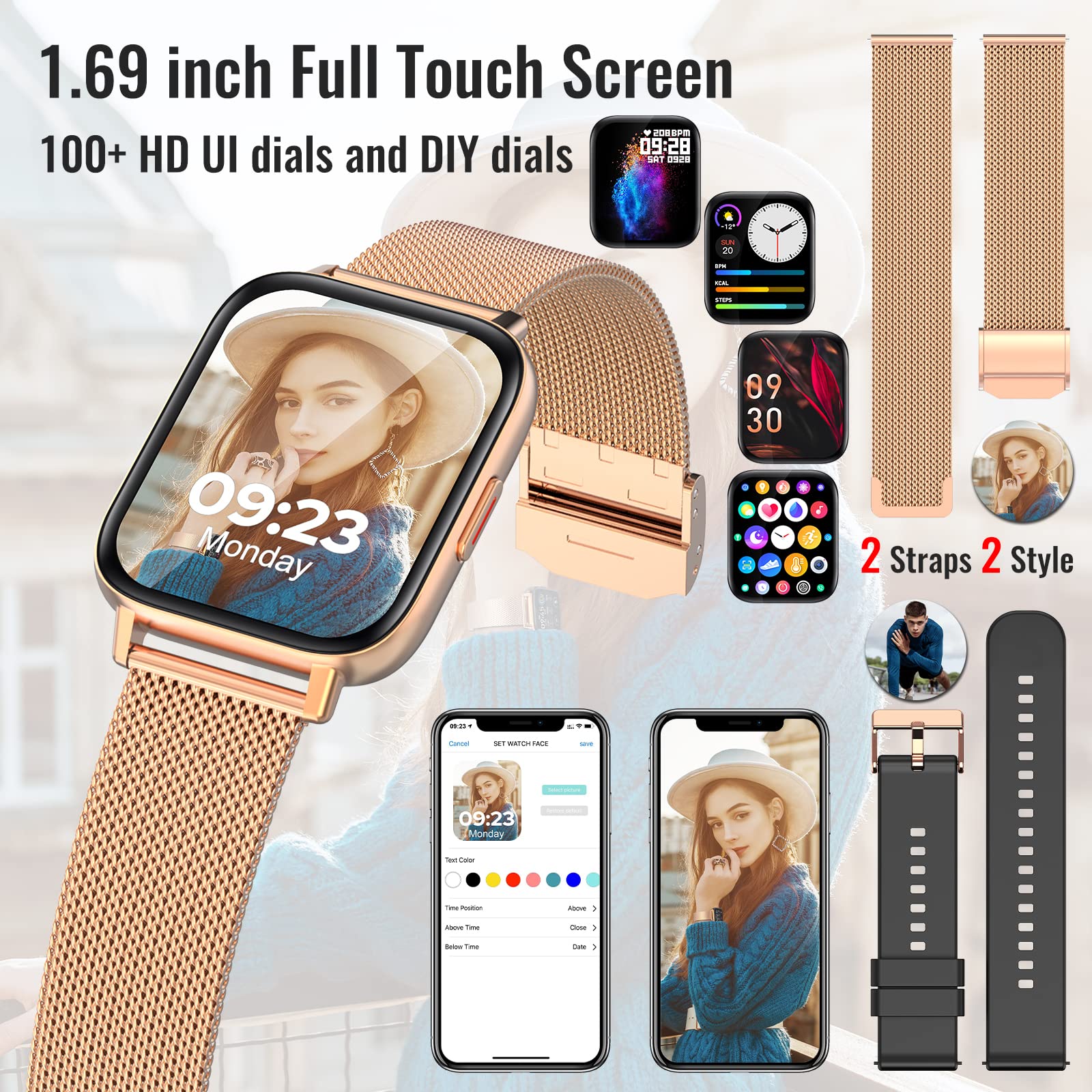 Nemheng Smart Watch for Women & Men - 1.69