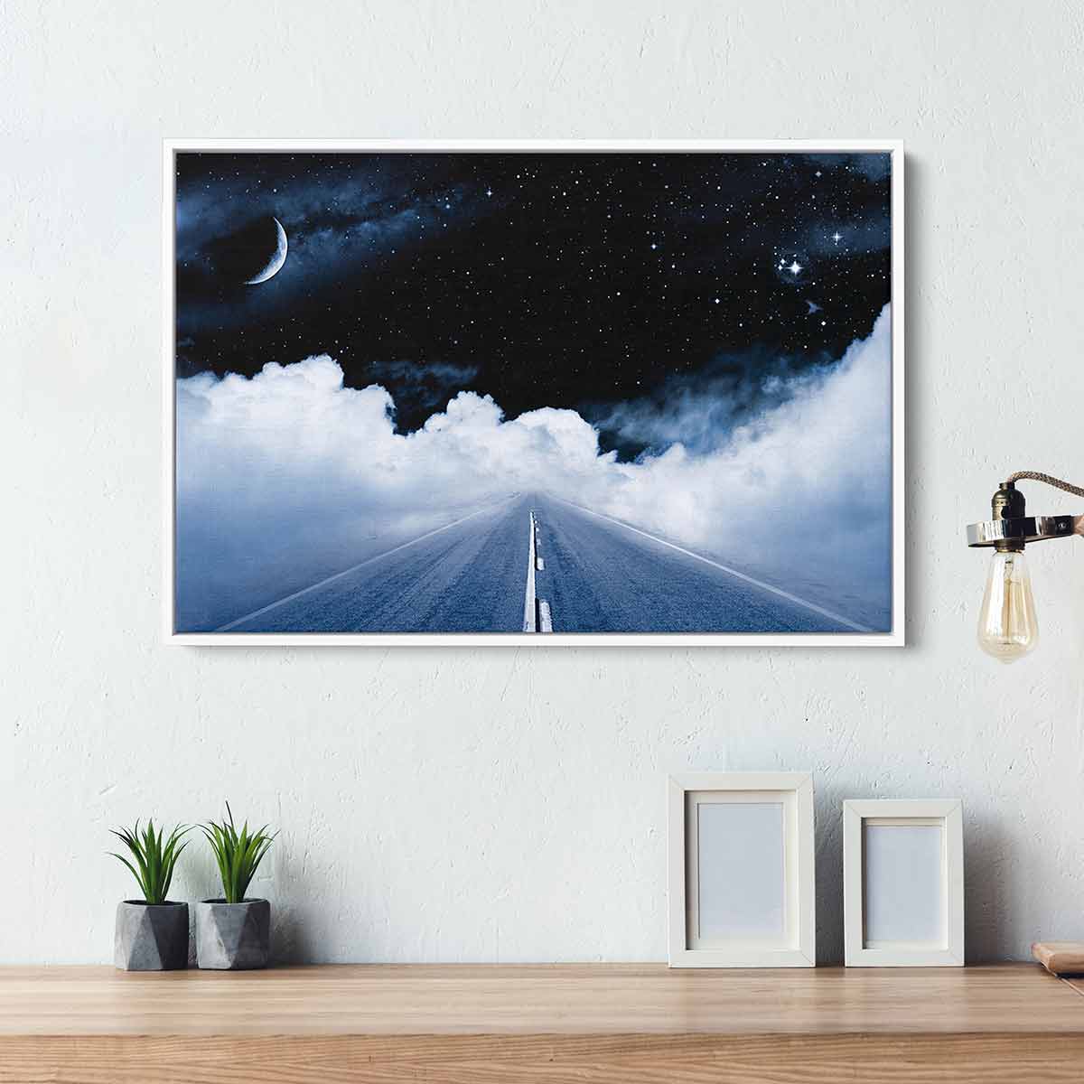 Black Life Road Wall Art Canvas Print - Modern Abstract Home Decor for Living Room, Bedroom & Office - 2597