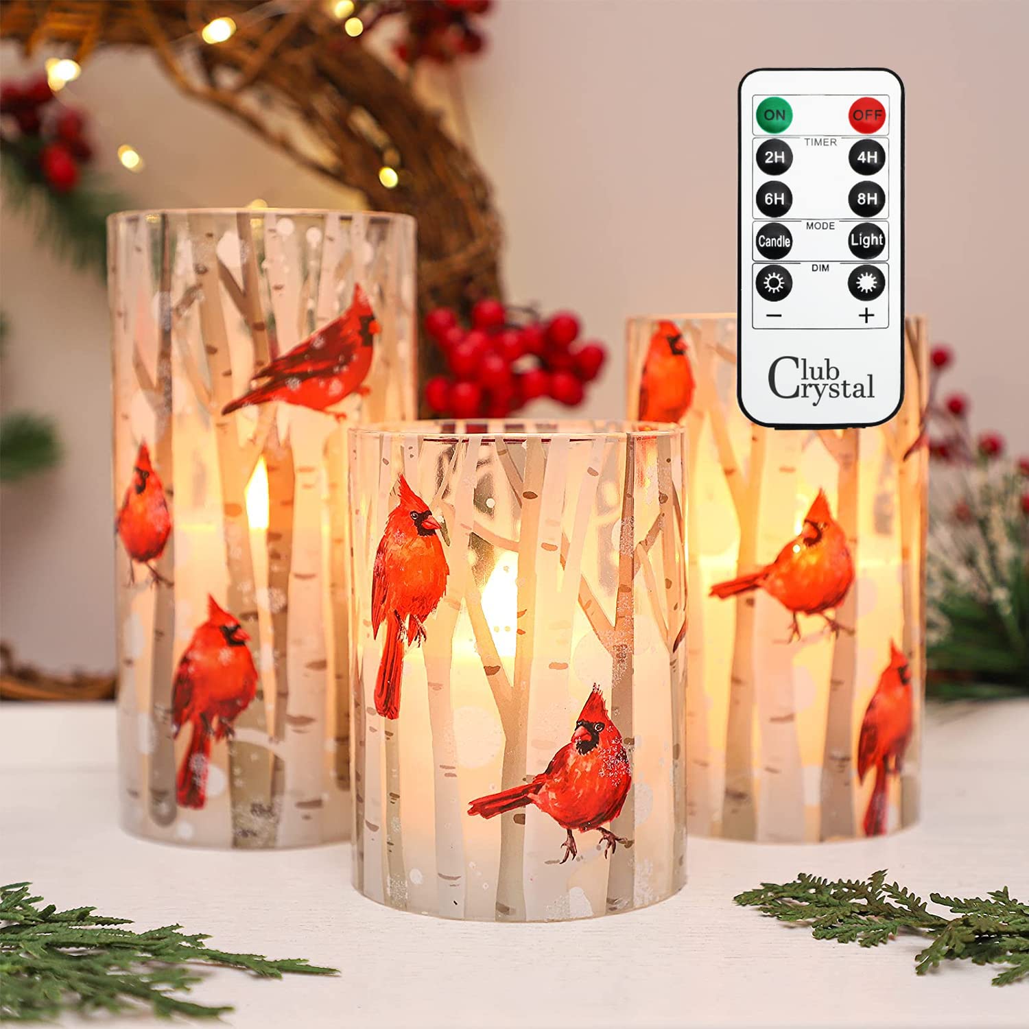 Flameless LED Candles Set of 3 with Remote & Timer - Christmas Home Decor
