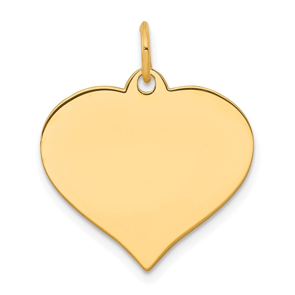 14K Yellow Gold Heart Disc Charm & Pendant Necklace for Women - Elegant Jewelry Gift for Valentine's Day, Anniversary & Special Occasions