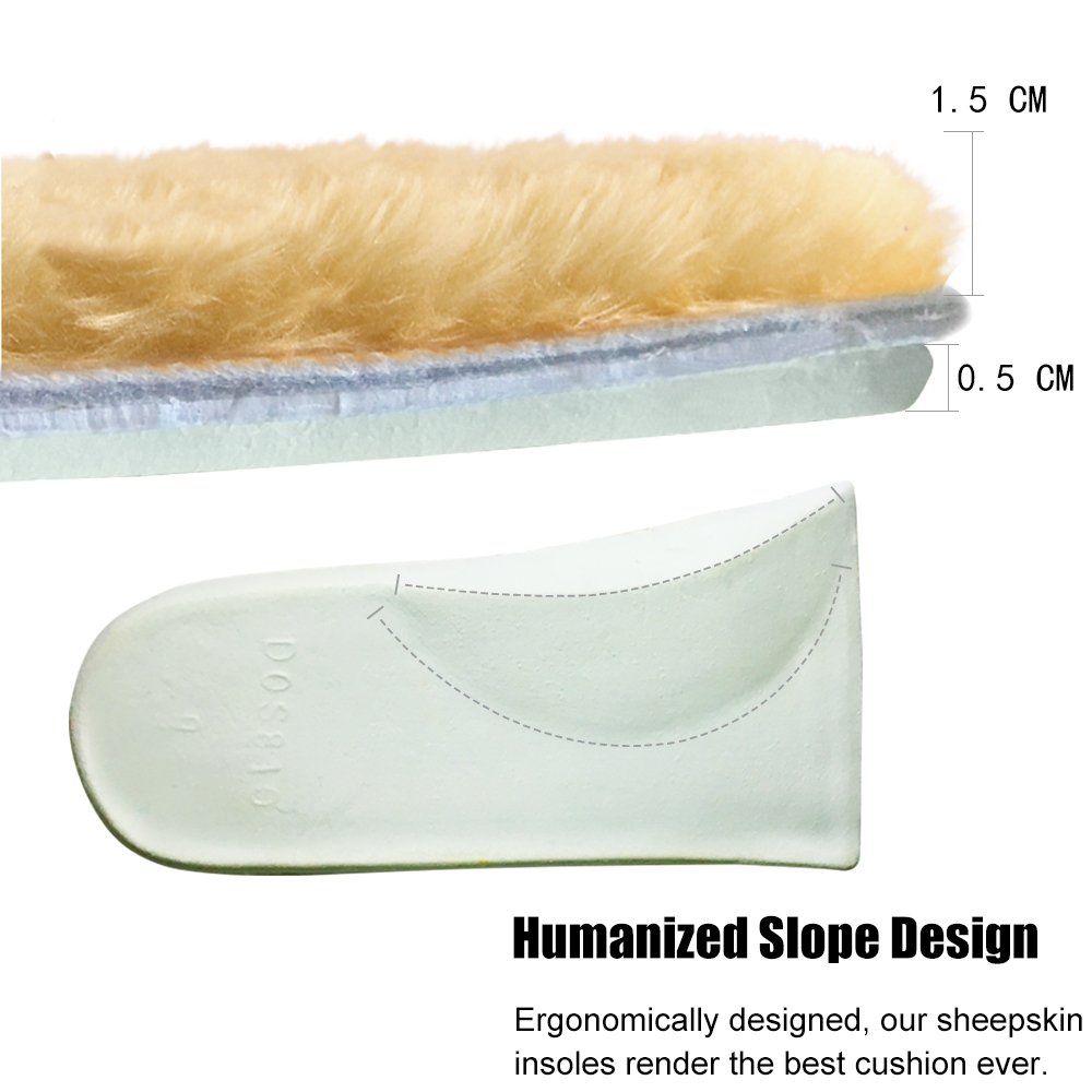 Premium Sheepskin Insoles for Women - Ultra Soft Wool Fur Fleece Shoe Inserts for Warmth & Comfort (6 Pairs, 1 Pack) - Perfect for Winter Boots, Slippers & Cold Weather Footwear