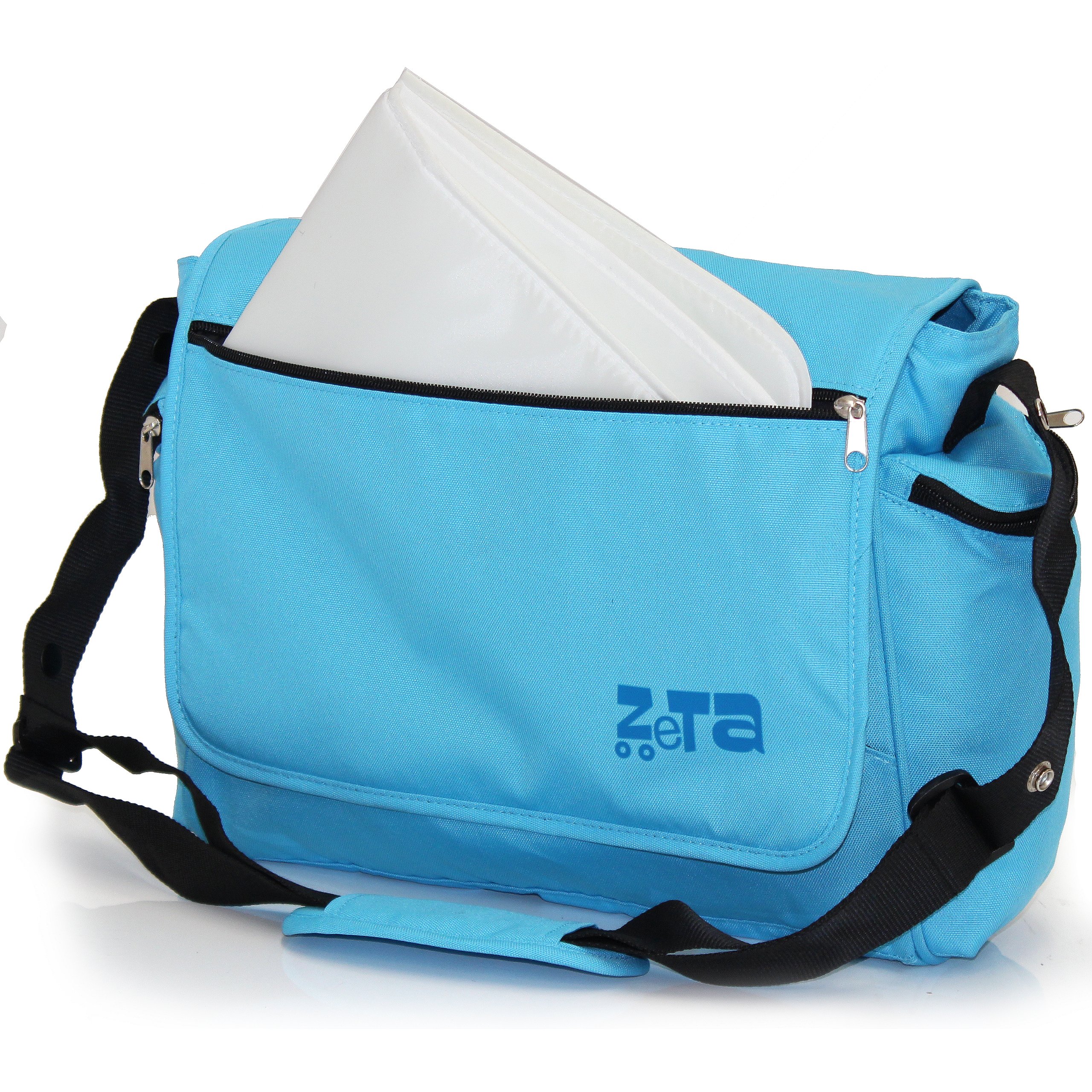 Zeta Luxury Baby Changing Bag with Changing Mat - Large Diaper Bag for Moms, Waterproof & Spacious, Ocean Blue - Perfect for Travel, Daycare & On-the-Go Parenting