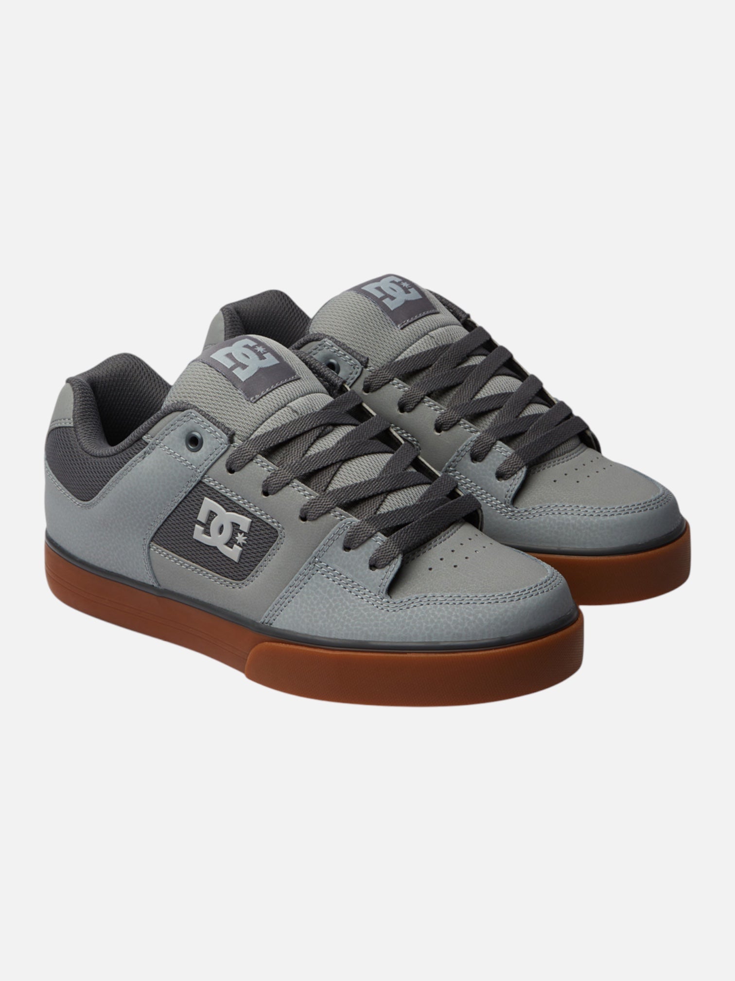 DC Pure Grey Brown Skate Shoes for Men & Women - Comfortable Sneakers for Skateboarding, Casual Wear & Street Fashion