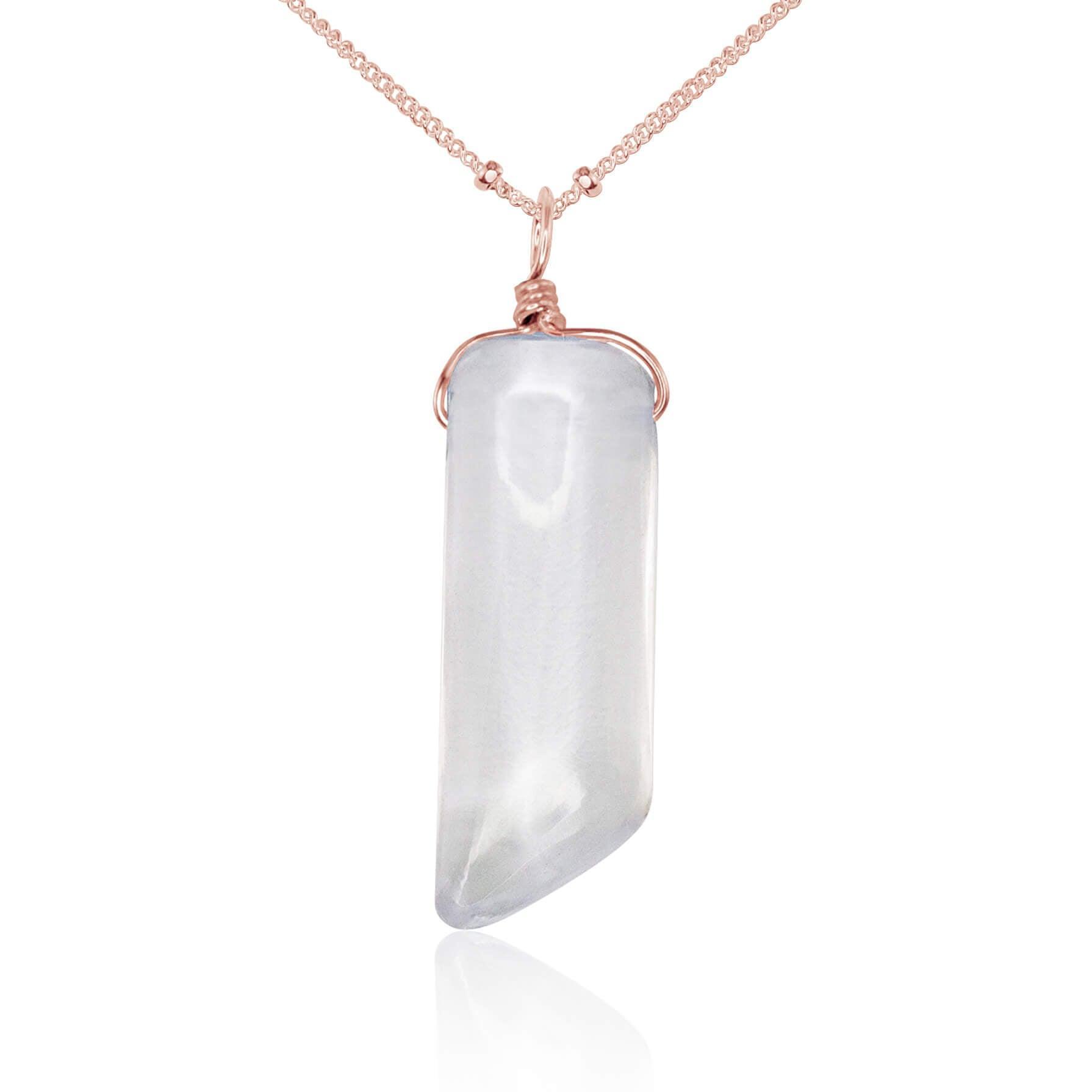 Natural Smooth Crystal Quartz Point Necklace - Healing Stone Pendant for Meditation, Energy Cleansing & Spiritual Balance | Perfect for Yoga, Reiki & Chakra Alignment