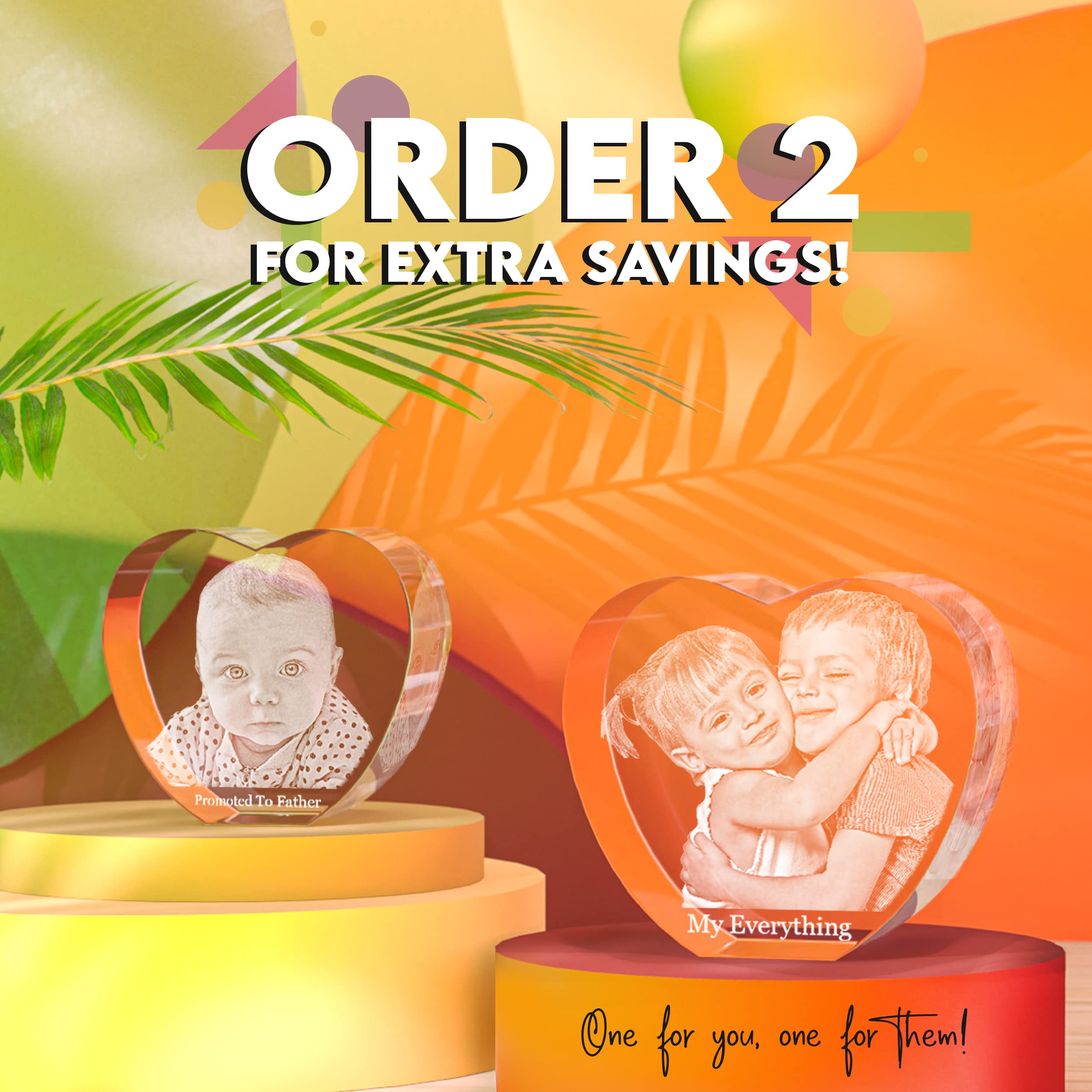 Personalized 3D Laser Engraved Crystal Photo Gift - Custom Heart-Shaped Keepsake for Christmas, Birthday, Anniversary | Perfect Present for Mom, Dad, Wife, Husband | Memorial, Wedding, Home Decor