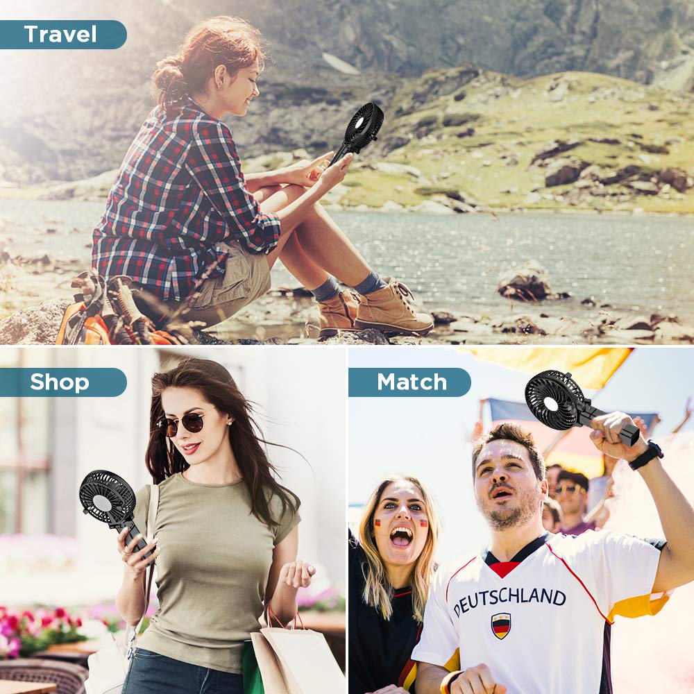 EasyAcc Mini Handheld Fan - Portable USB Rechargeable Personal Desk Fan with 3 Speeds & 10H Battery Life, Compact Folding Design for Travel, Outdoor, Office, Home - Stay Cool Anywhere!