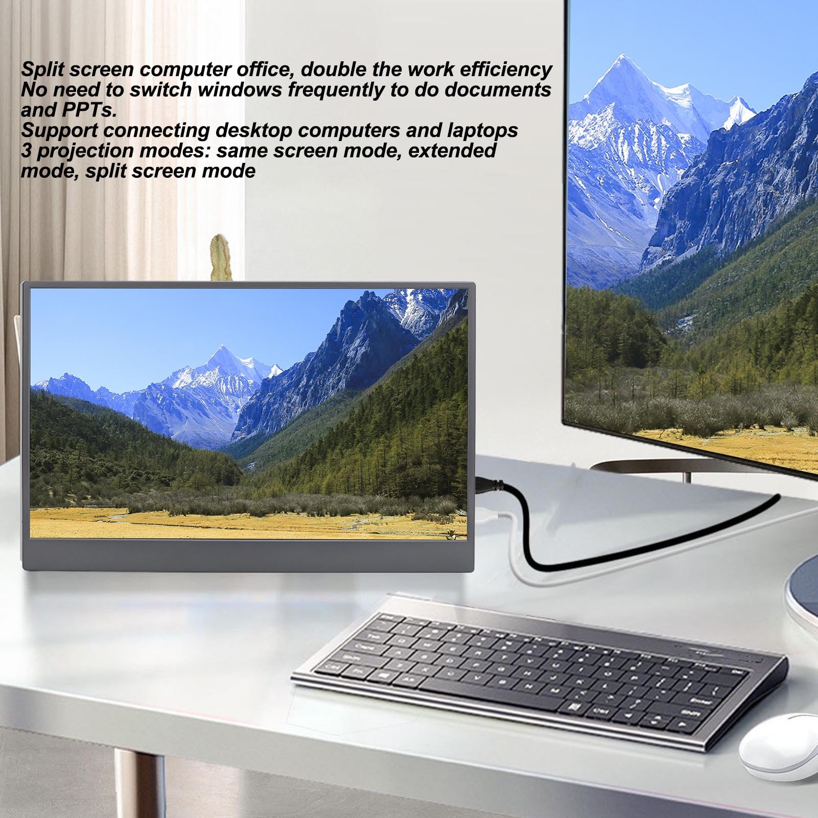 15.6 Inch Portable Monitor - Full HD 1080P 60Hz HDR IPS Touchscreen Gaming Display with Eye Care & Anti-Glare, Ultra Thin USB-C External Second Screen for Laptop, PC & Phone - Perfect for Work, Travel & Gaming