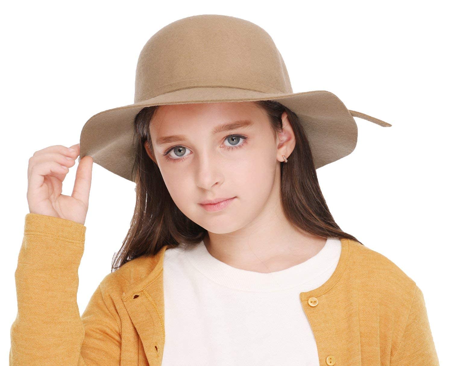 Bienvenu Kids Girls Winter Warm 100% Wool Bucket Hat for Cold Weather - Cozy & Stylish Winter Accessory for Outdoor Play, Snow Days, and School
