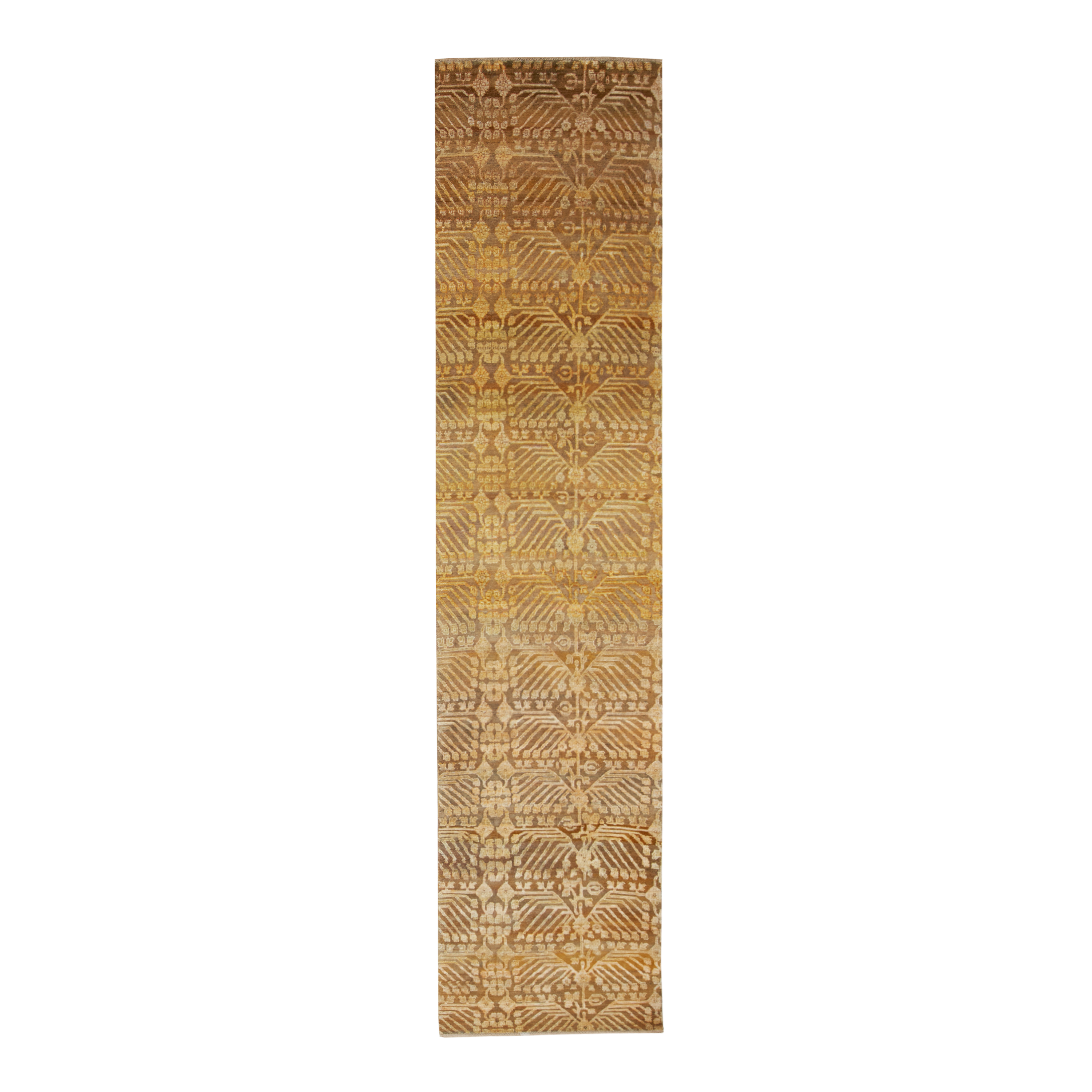 Samarkand AJ 587 Brown Handmade Rug - Authentic Oriental Carpet for Living Room, Bedroom & Home Decor