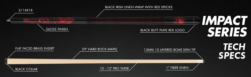Premium Dragon Design Billiards Pool Cue Stick - Professional Tournament Quality - Perfect for Home Game Rooms, Bars & Competitive Play