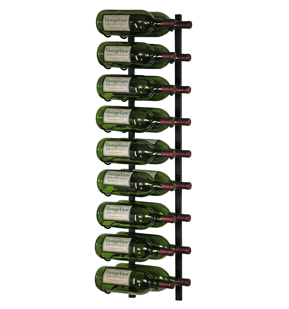 VintageView W Series Magnetic Wall Mounted Wine Rack - Matte Black Double Depth Storage for 18 Magnum & Champagne Bottles - Perfect for Home Bars, Wine Cellars & Kitchen Organization
