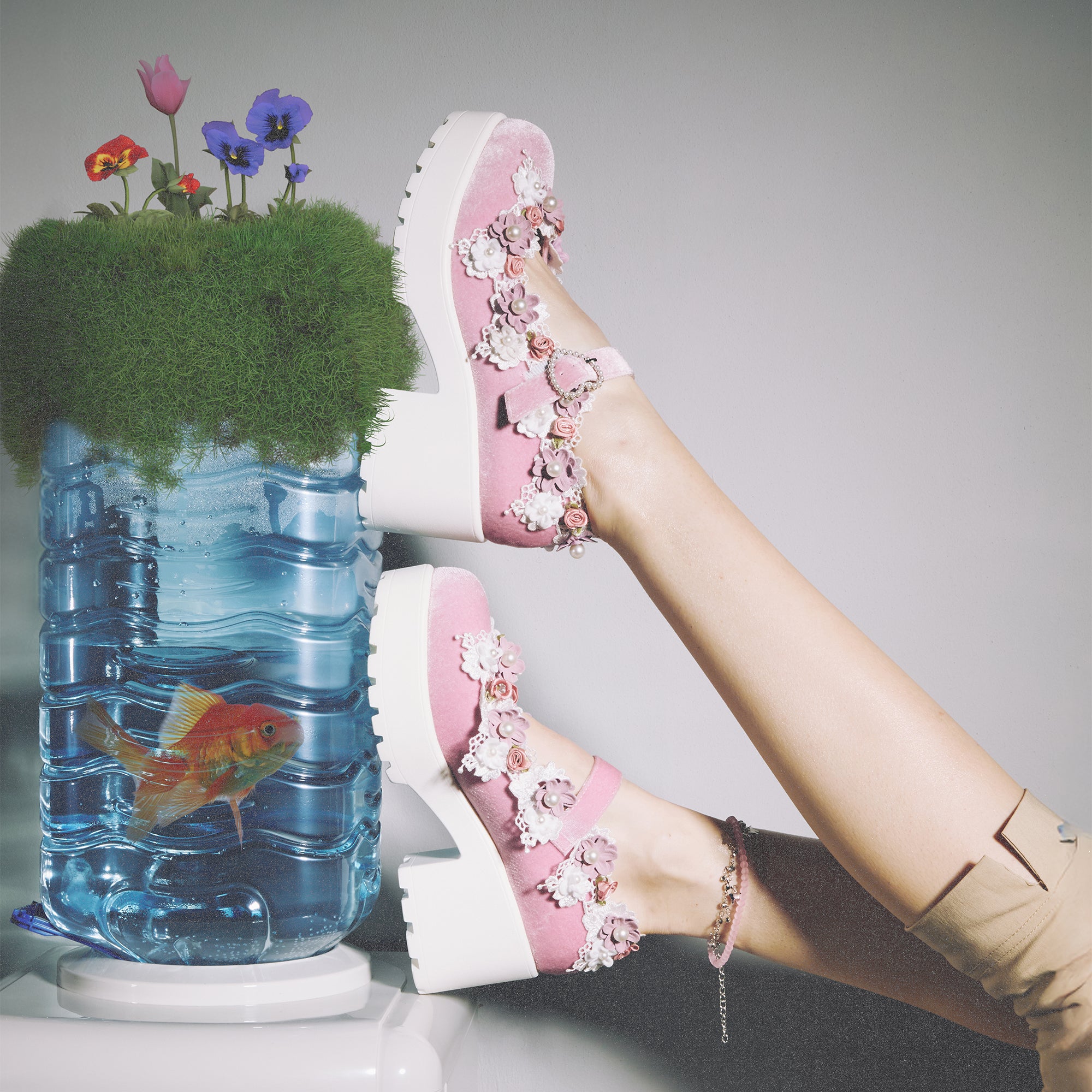 Pink Mary Jane Shoes for Women - Fairy Powder Edition | Comfortable & Stylish Flats for Casual Wear, Work, and Special Occasions
