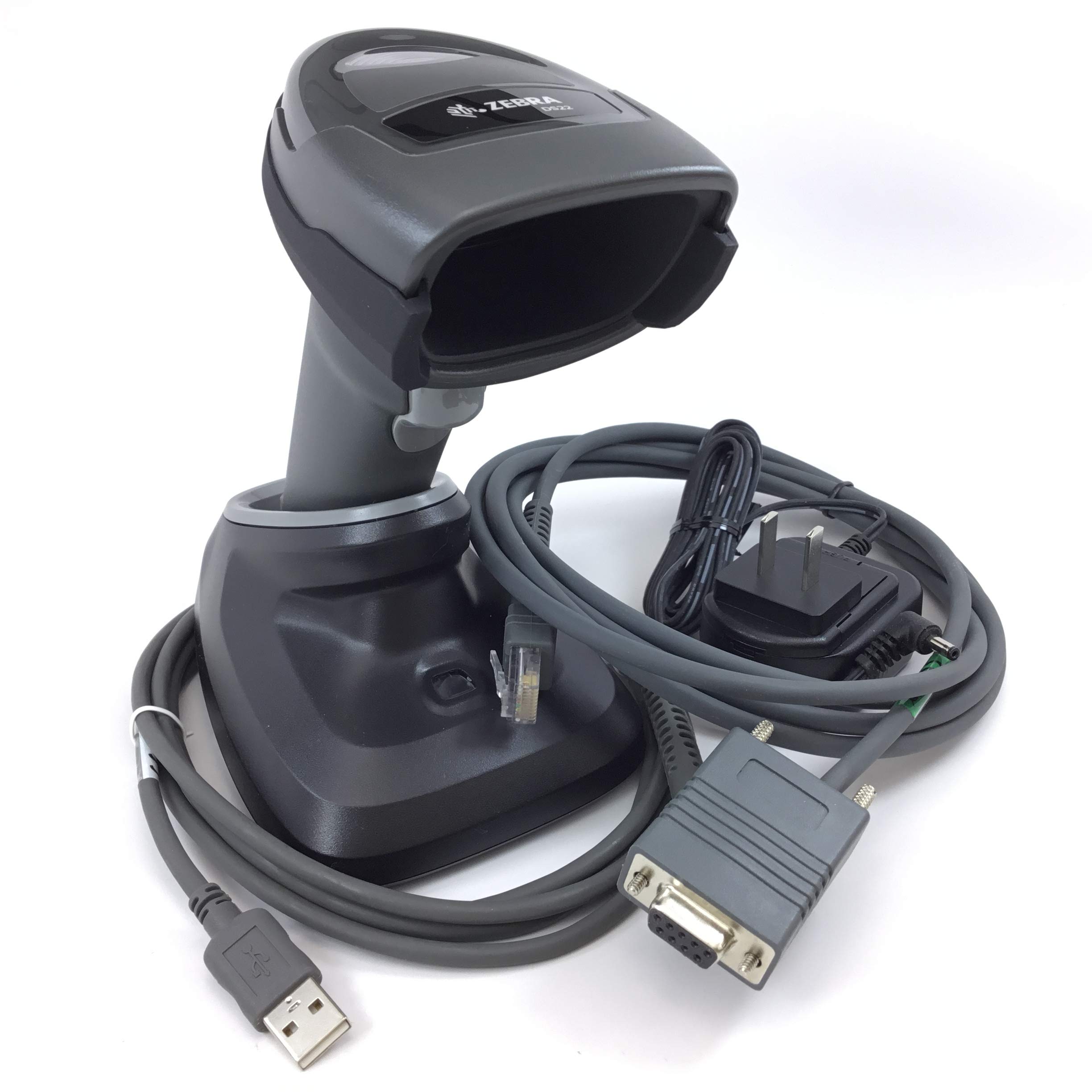 Zebra Symbol DS2278-SR Wireless 2D/1D Bluetooth Barcode Scanner with Cradle - Fast Scanning for Retail, Warehouse & Inventory Management (Includes Power Supply, RS232 & 7FT USB Cable) - Model CBA-U21-S07ZAR