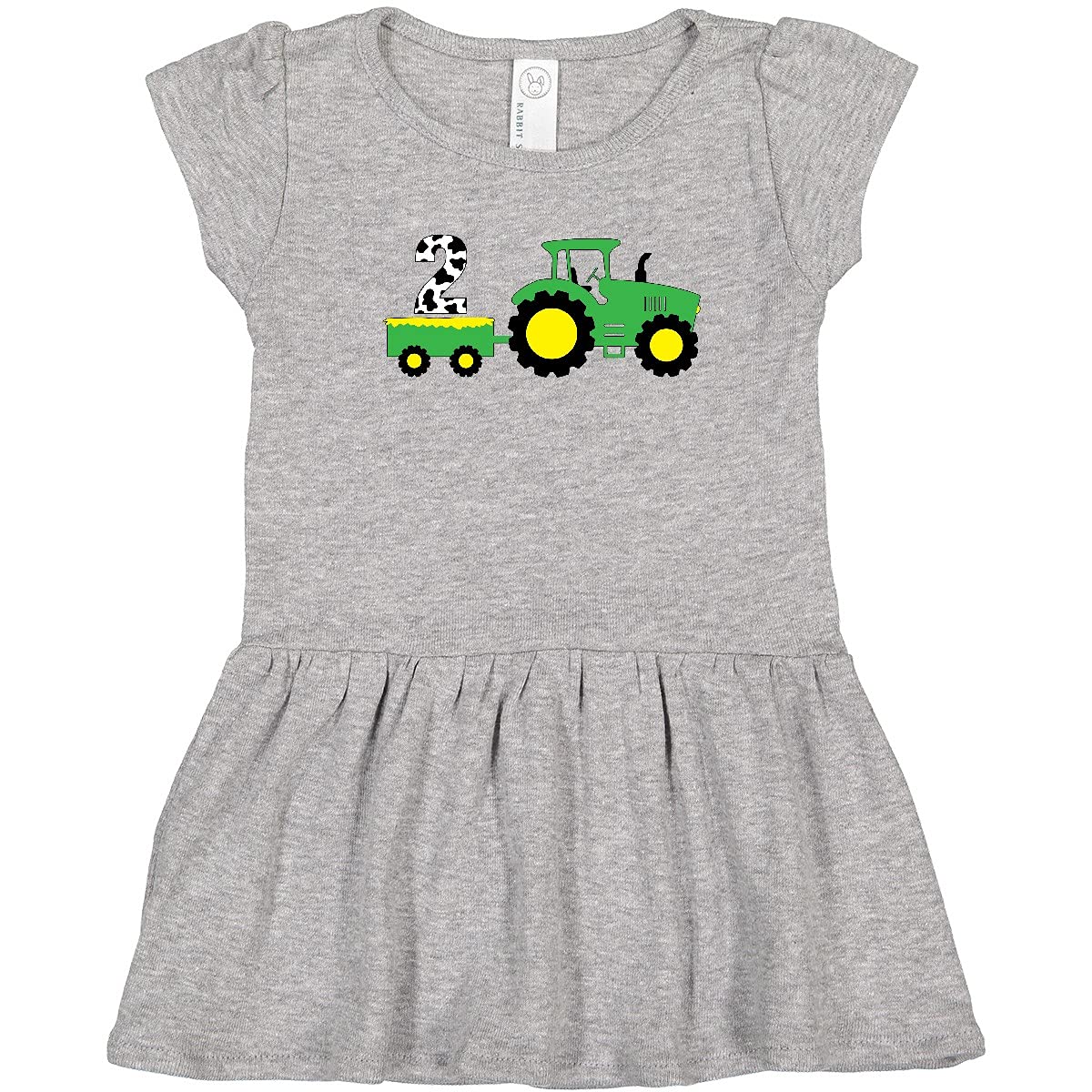 Inktastic Second Birthday Tractor Toddler Dress - Cute Farm-Themed Outfit for 2 Year Old Girls | Perfect for Birthday Parties, Photo Shoots & Playdates