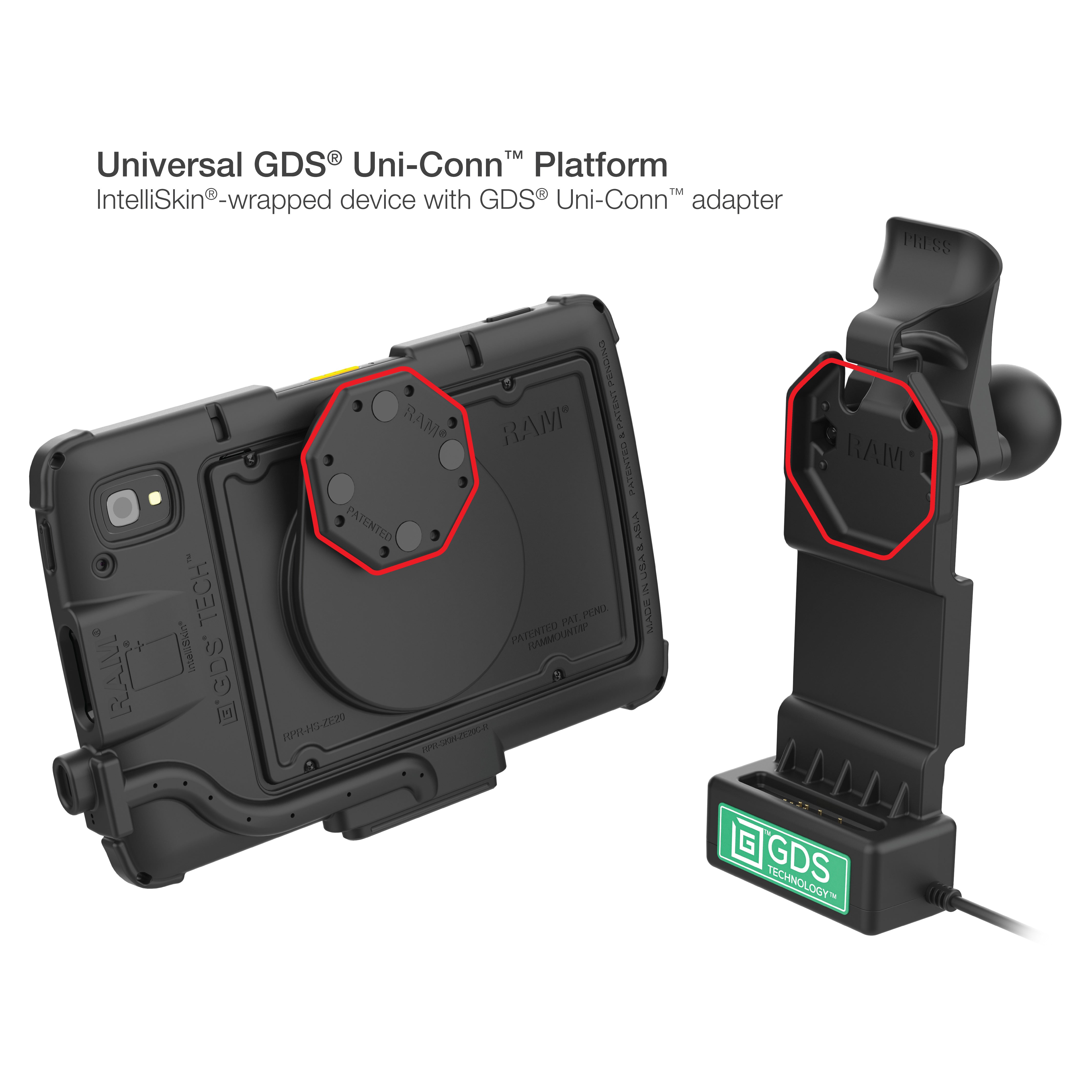 GDS® Uni Conn™ Adapter for Zebra ET4x 8 Tablet - RAM GDS U1 ZE20U - Perfect for Retail, Warehouse & Logistics Barcode Scanning