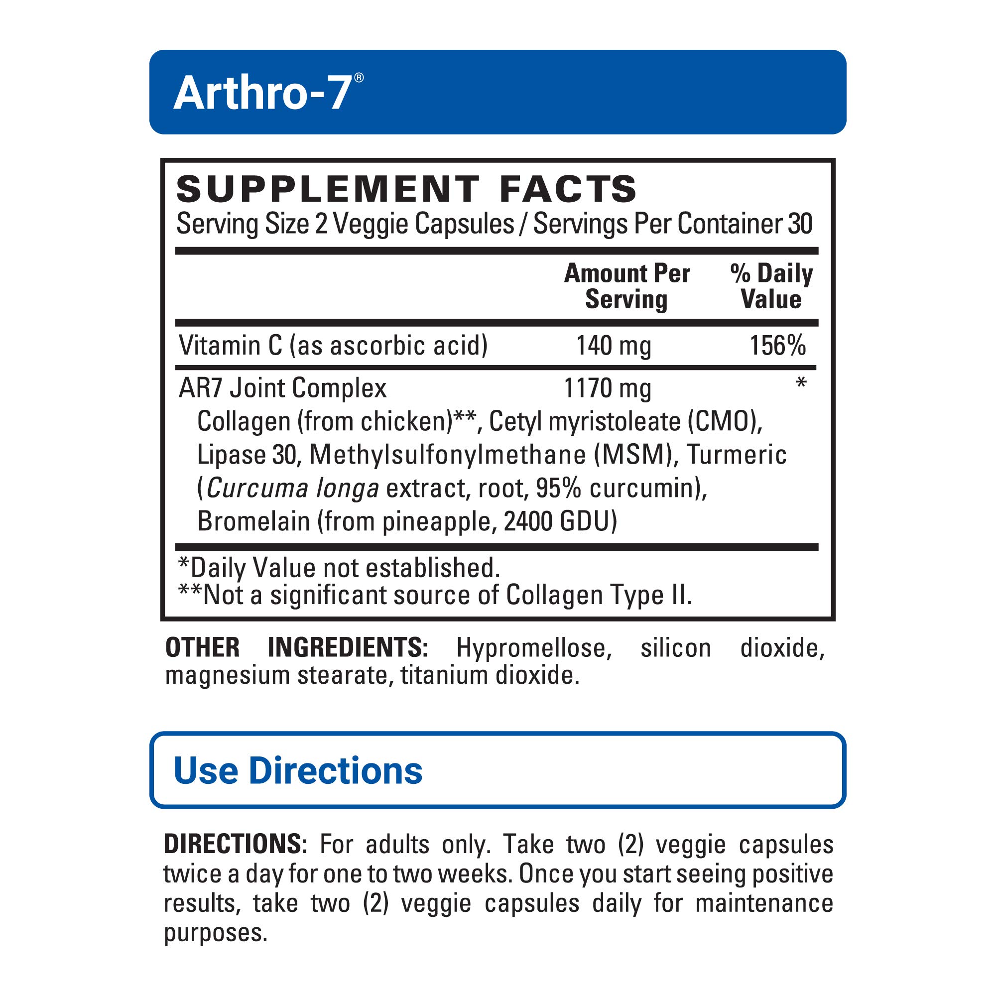 U.S. Doctors’ Clinical Arthro-7 - Clinically Proven Joint Support Supplement with Turmeric, Collagen & Bromelain - Supports Flexibility, Mobility & Cartilage Health - 180 Capsules (3 Bottles) - 45/90 Day Supply - Ideal for Active Adults, Athletes & Seniors