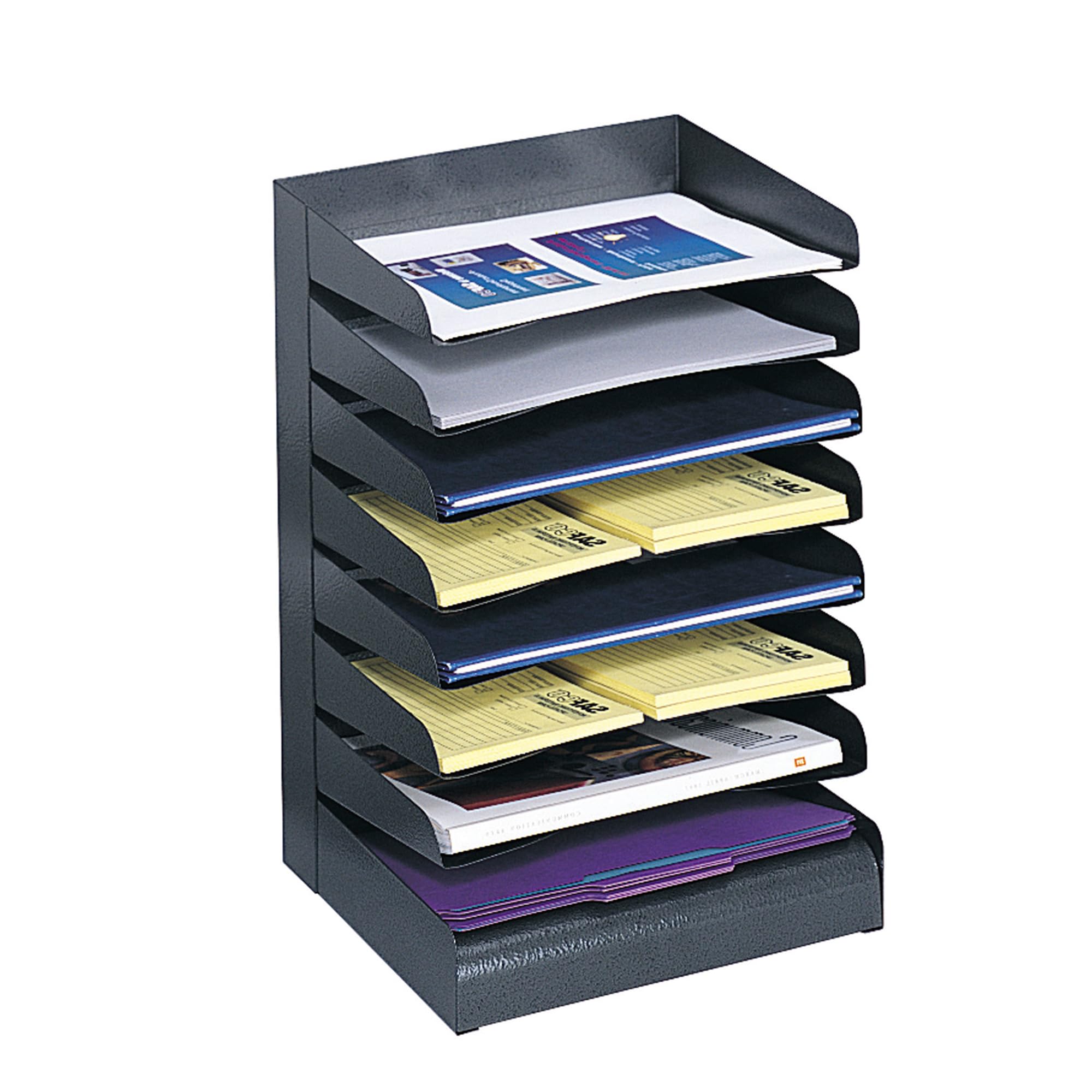 Safco 8-Shelf Black Steel Desk Organizer - Heavy Duty Office & Classroom Mailbox, Mail Sorter for Documents, Files, and Supplies - Perfect for Teachers, Receptionists, and Home Office Organization