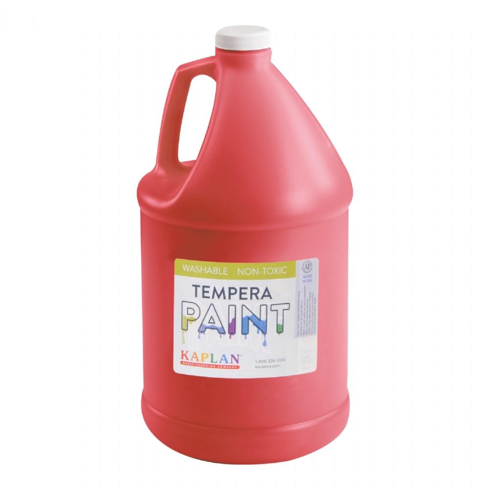 Kaplan Early Learning Kaplan Kolors Washable Tempera Paint - Set of 6 Vibrant Colors (1 Gallon Each) for Kids' Art Projects, Classroom Activities & DIY Crafts