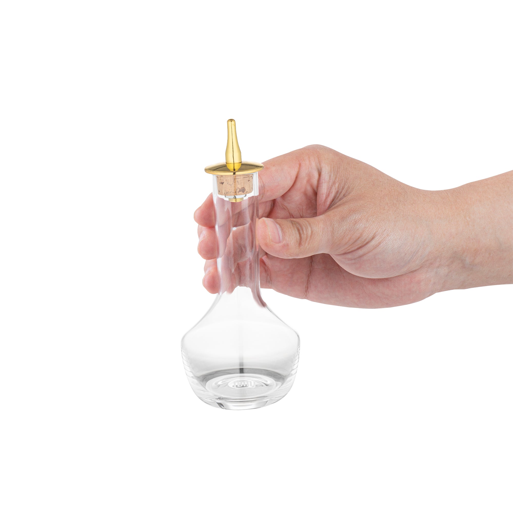 Premium 4 oz Glass Bitters Bottle - Modern Style with Gold Plated Dasher - 5.75