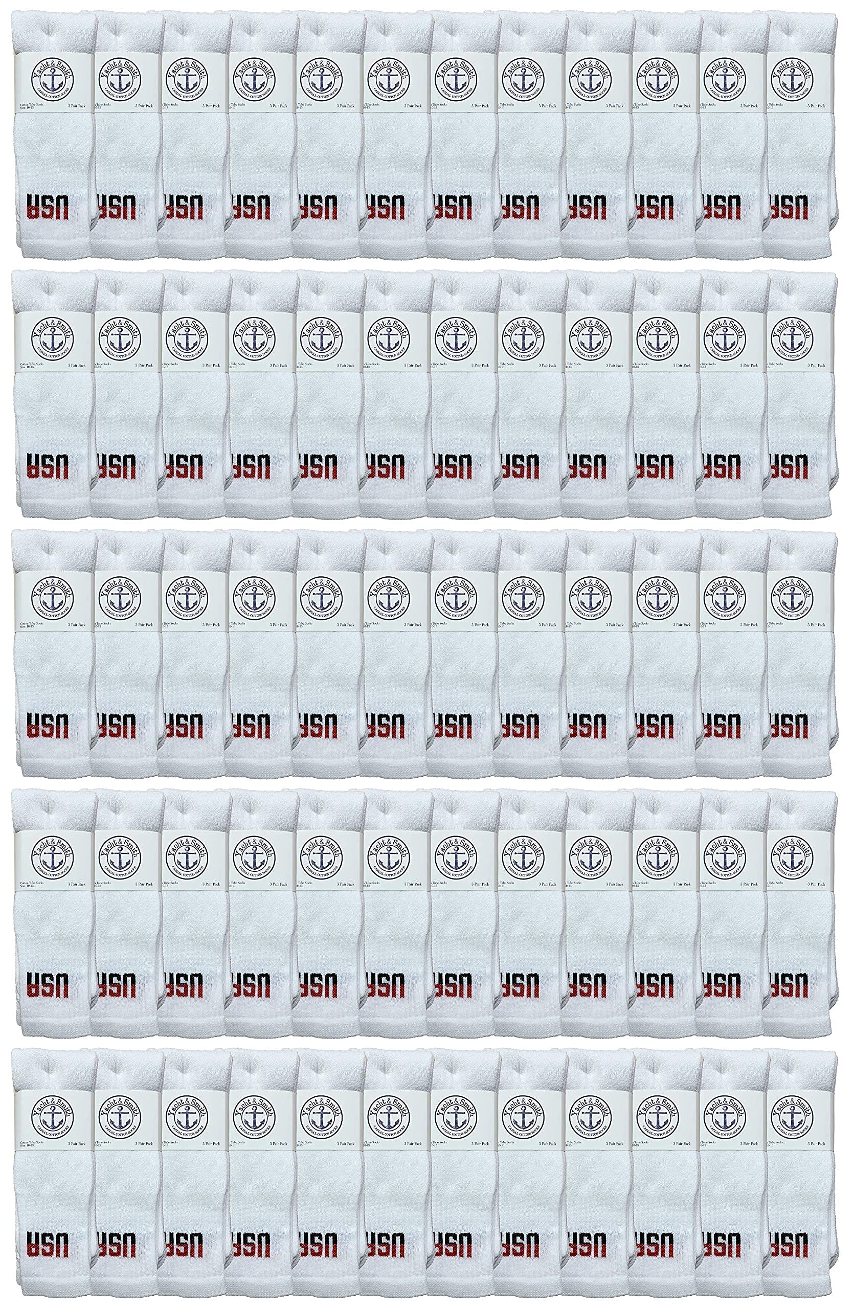 60 Pairs Wholesale Bulk Cotton Athletic Socks for Men, Women & Kids - Unisex Crew, Ankle & Tube Socks - Perfect for Sports, Gym & Everyday Wear