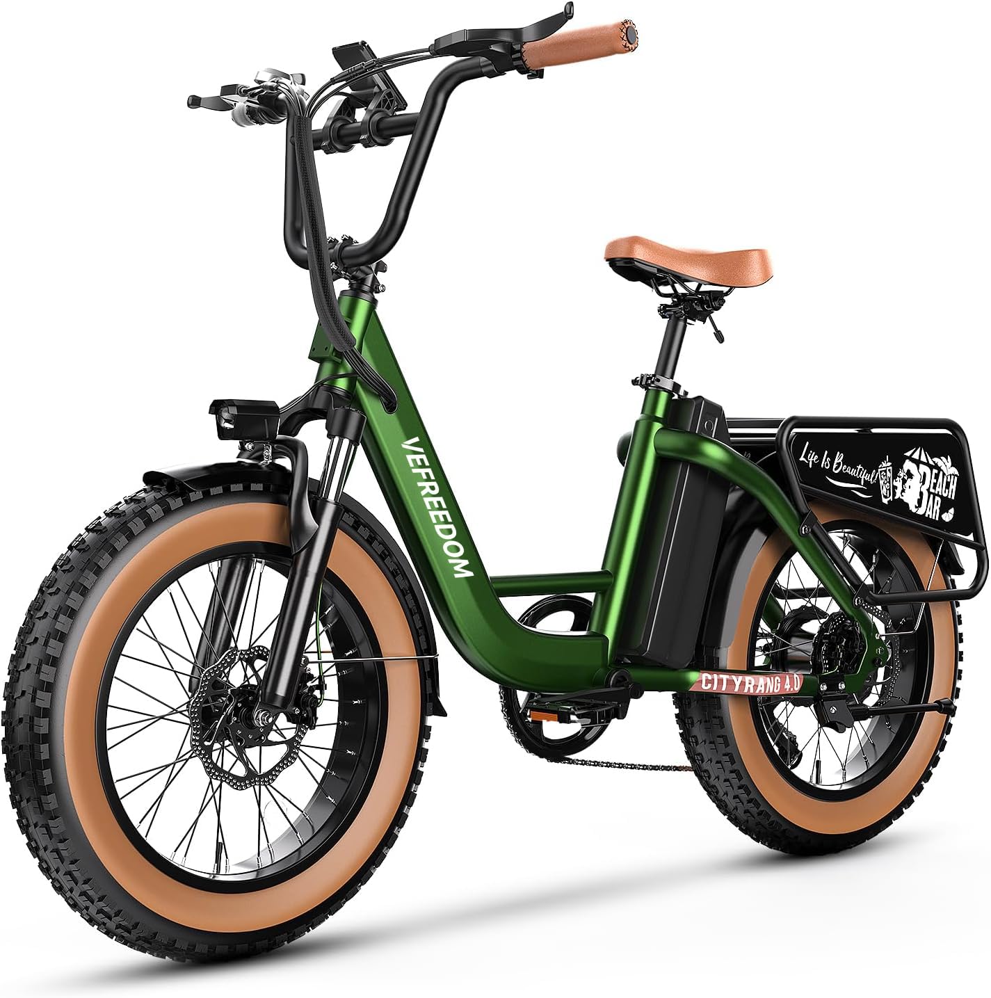 1500W Peak Electric Bike for Adults - 48V 20Ah Removable Battery, 70 Miles Max Range & 30MPH Speed - 20