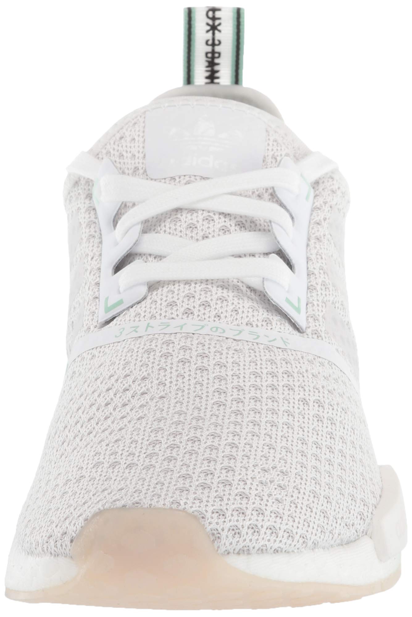 adidas Originals Men's NMD_R1 Running Sneakers - White/White/Blush Green - Size 10 | Lightweight Comfortable Walking Shoes for Gym, Workout & Casual Wear