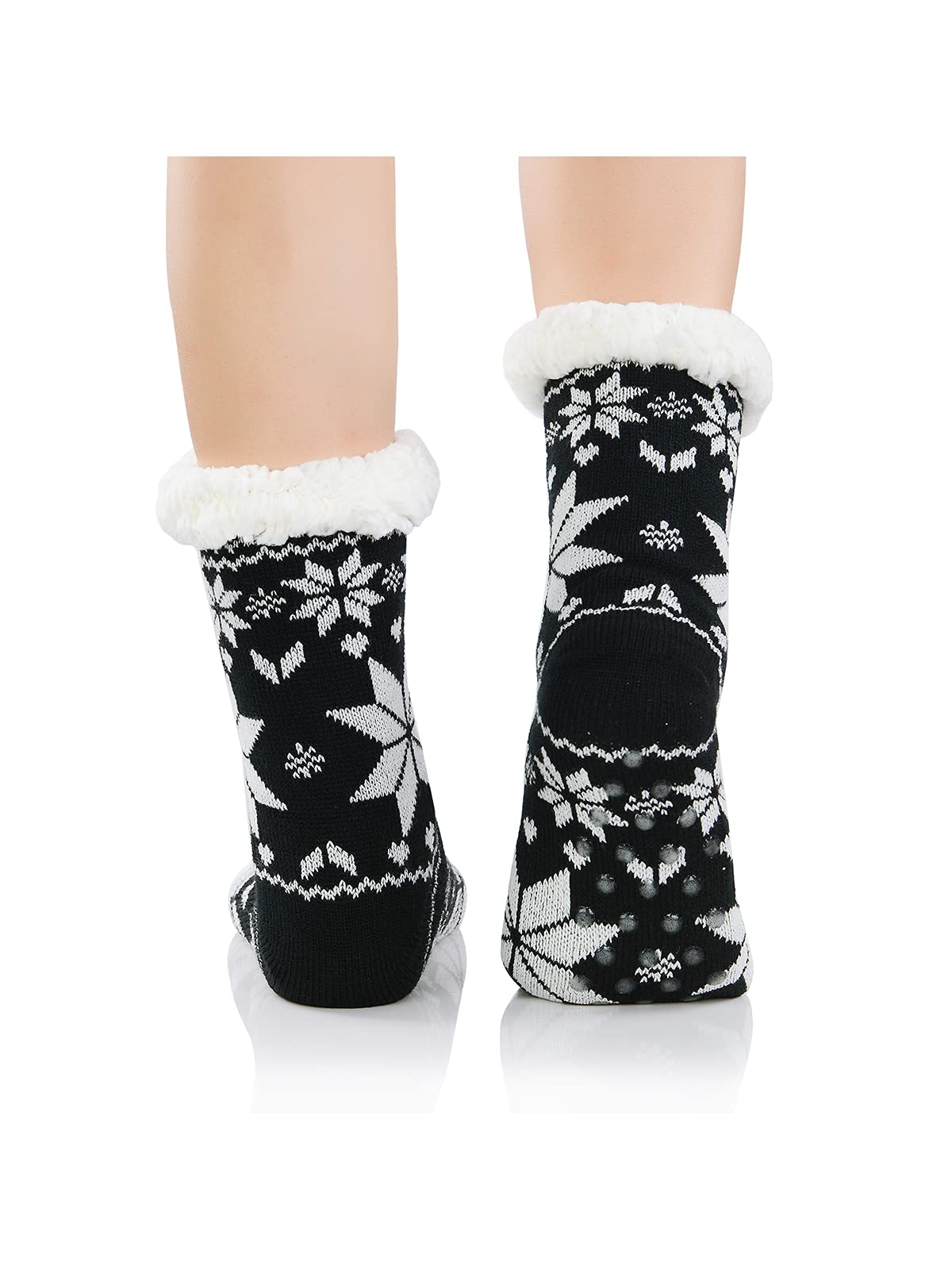 Century Star Non-Slip Grip Socks for Women - Warm Fuzzy Cozy House Slippers - Perfect for Winter, Christmas Gifts & Home Relaxation
