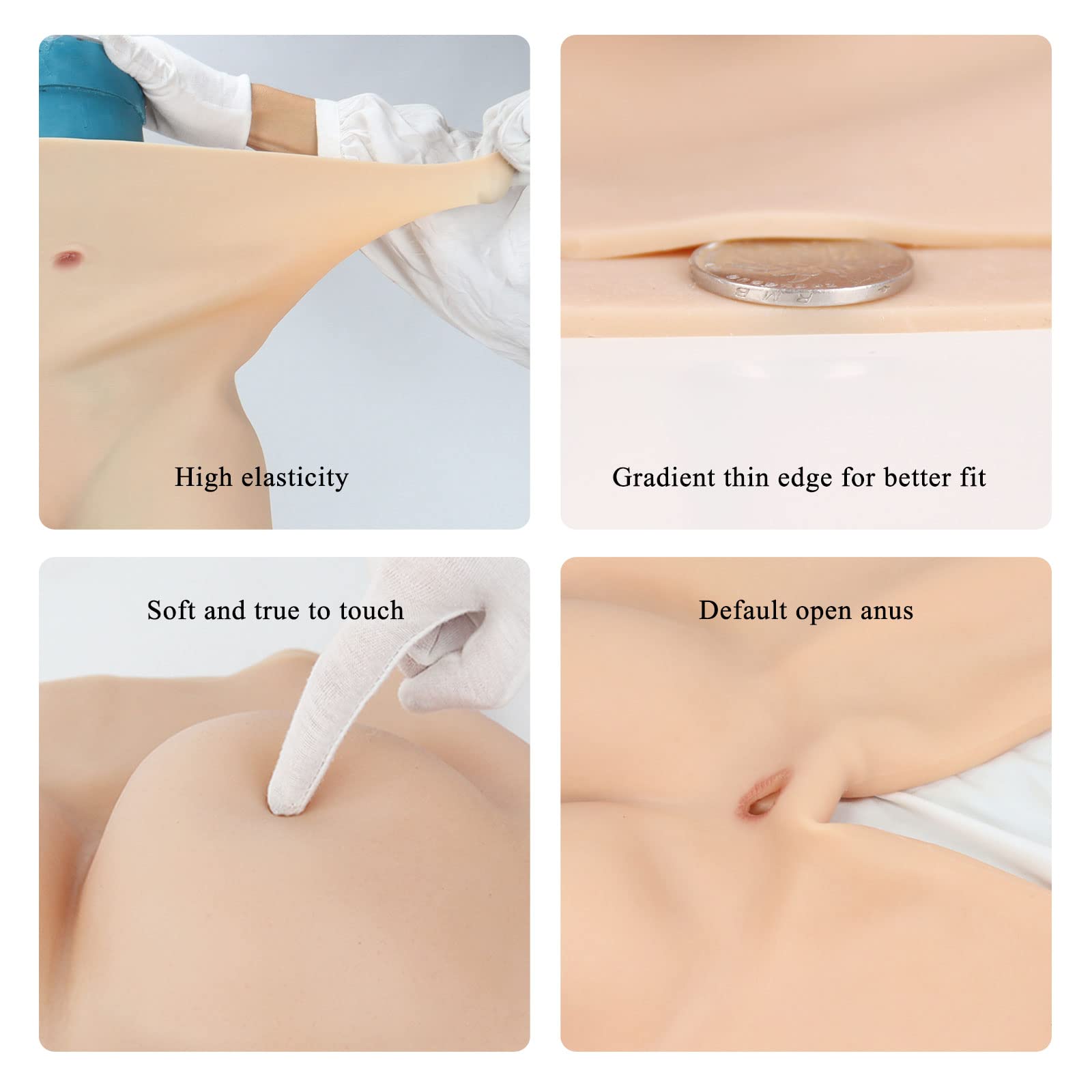 Realistic Silicone Fake Vagina Underwear - Crossdressing Panties with Butt Shaper for Transgender & Ladyboy | Comfortable Control Shorts for Daily Wear, Cosplay & Special Occasions