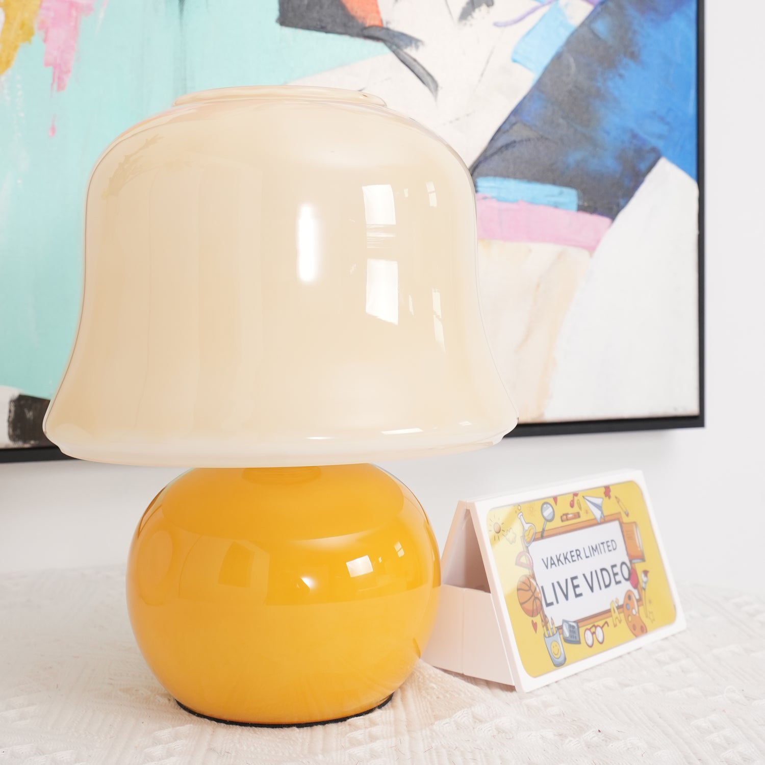 Creamy Mushroom Table Lamp - Soft Glow Night Light for Bedroom, Nursery, Living Room - Modern Decorative Lighting for Cozy Ambiance