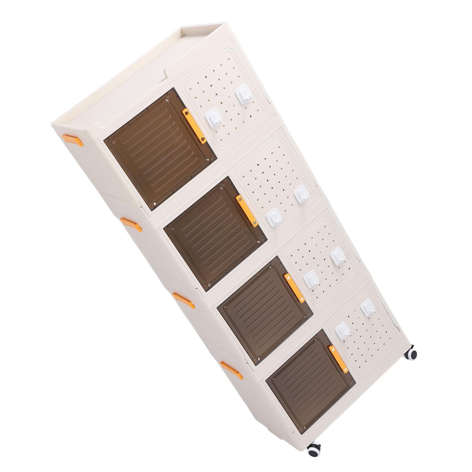 Stackable Foldable Transparent PP Storage Containers - 4 Tier Closet Organizer Box for Books, Snacks & School Supplies | Perfect for Dorm Room, Office & Home Organization