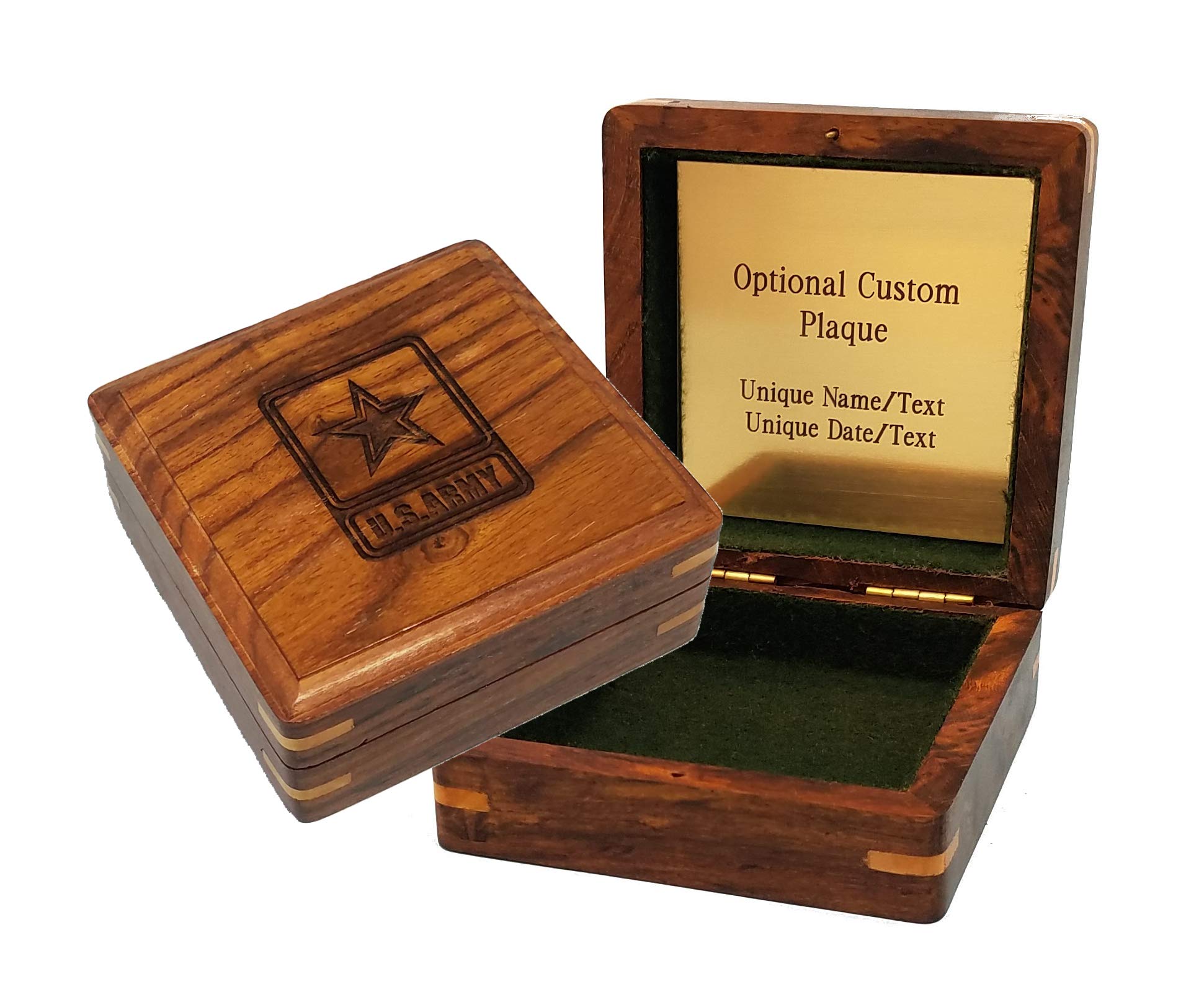 Stanley London Engravable Military Hardwood Storage Box - Personalized Wooden Case for Dog Tags, Challenge Coins & Service Medals | Army, Navy, Air Force Memorabilia Organizer | Perfect for Military Gifts, Display & Keepsake Protection
