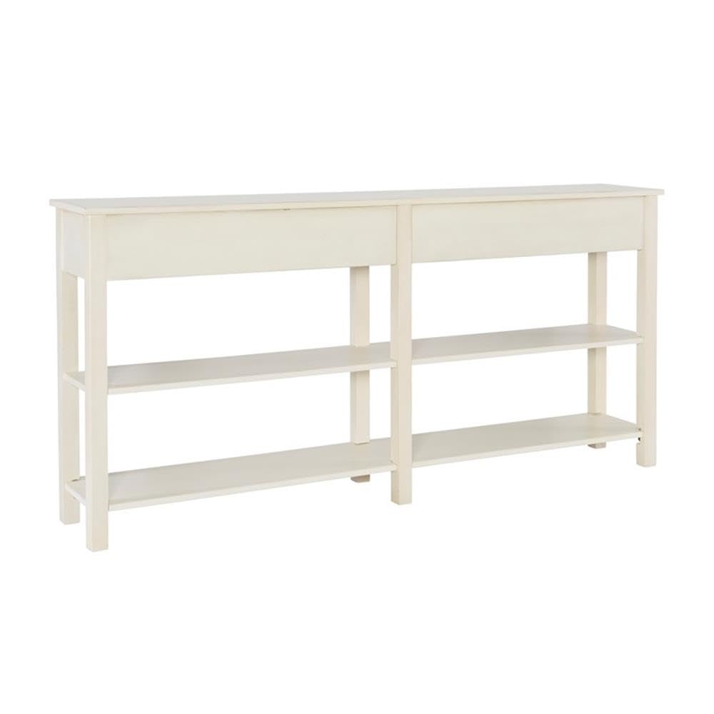 Pemberly Row Transitional Cream Birch Wood Console Table - Elegant Entryway Furniture for Hallway, Living Room & Foyer Decor