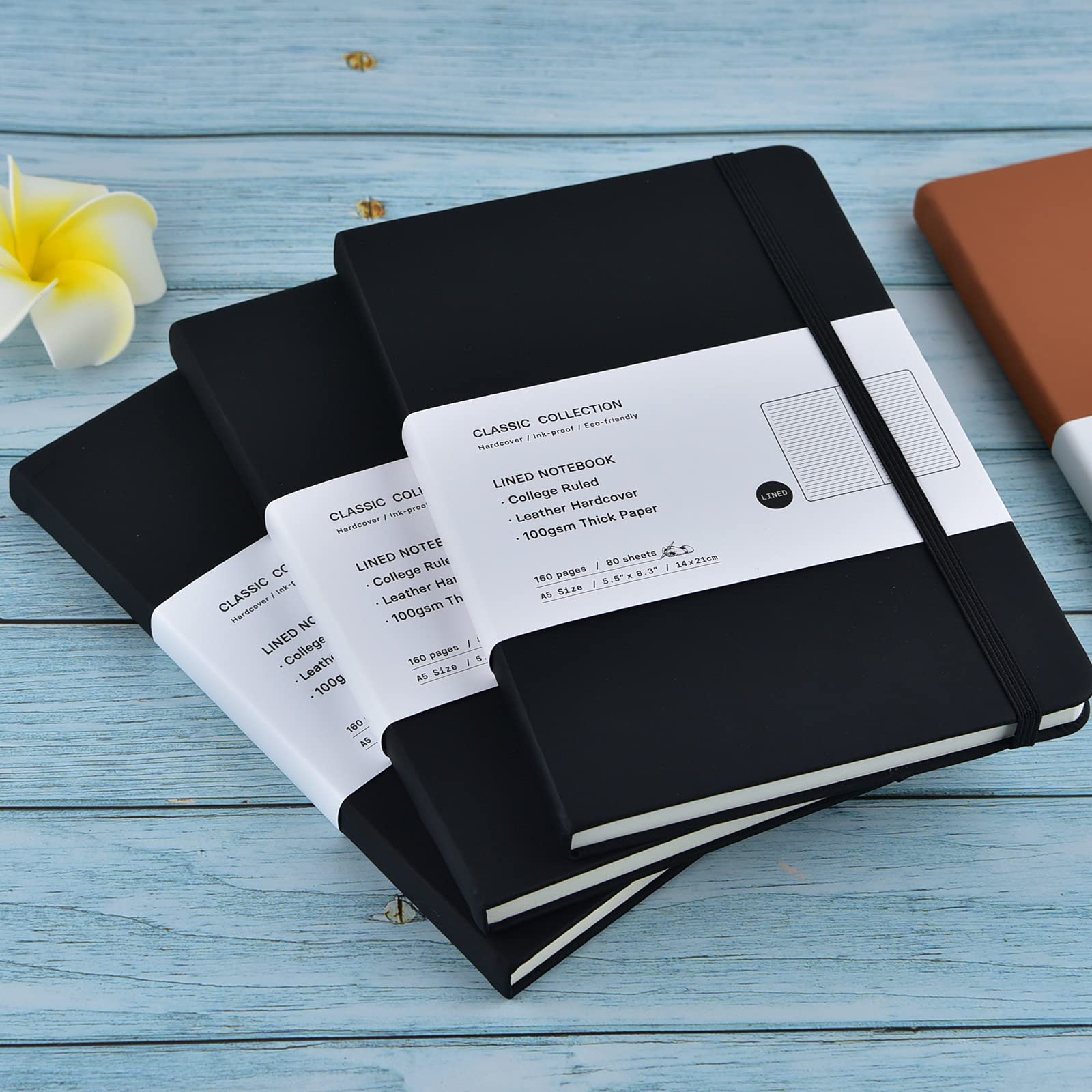 Coopay 24 Pack A5 Lined Hardcover Notebooks - 160 Pages, 100GSM Thick Paper, 8.3 x 5.5 Inch Leather Journals for Writing, Office, School & Business | Bulk Journals for Men & Women | Perfect for Note Taking, Journaling & Meetings (Black)