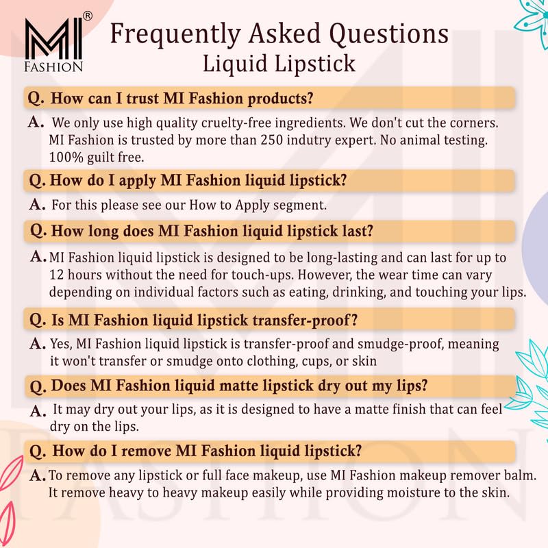 MI FASHION Pure Matte Liquid Lipstick - Long Lasting 12 Hour Wear, Weightless Texture (Spring Pink 3.5ml) - Pack of 1 | Perfect for Everyday Wear, Date Night & Special Occasions