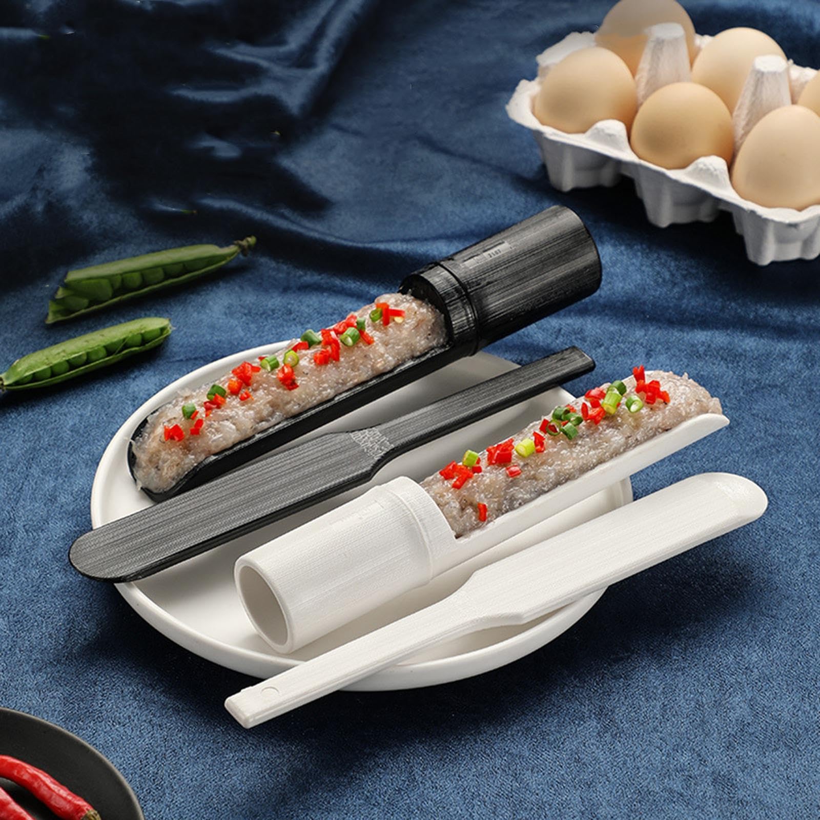 CALANDIS® Meatball Maker & Spoon Set - Kitchen Tool for Perfect Rice Balls & Meatballs | Matte White Cooking Gadget | Ideal for Home Cooking, Meal Prep & Party Snacks