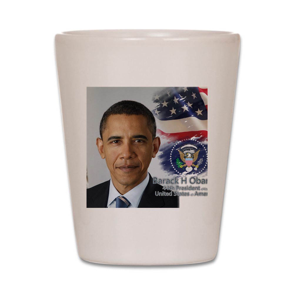 Unique Obama Shot Glass with Calendar 001 Cover Design - Funny Novelty Drinking Glass for Parties, Gifts & Collectibles