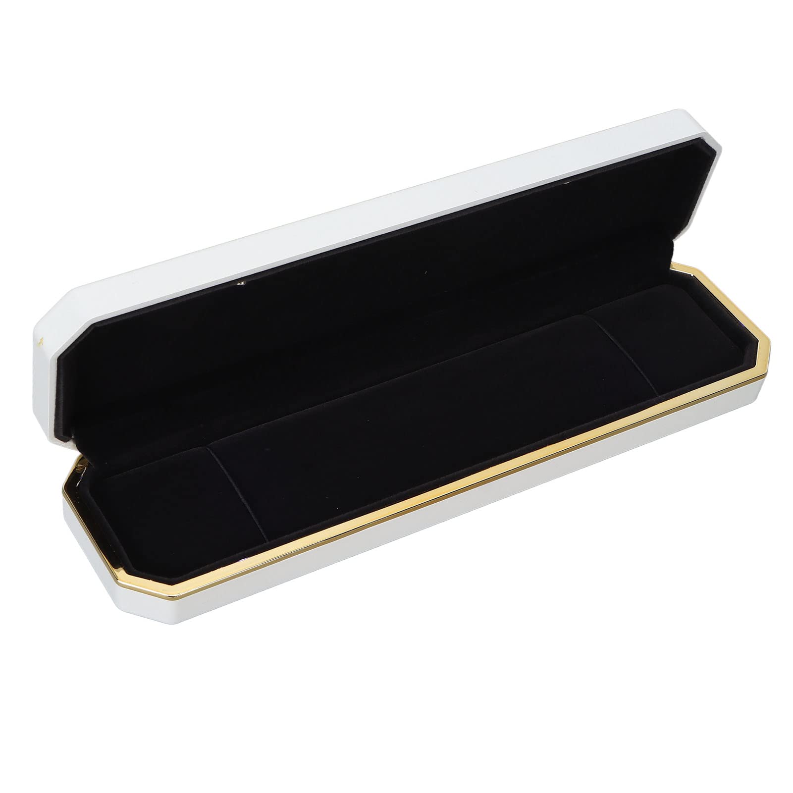 Shanrya LED Light Jewelry Gift Box - Elegant Plastic & Flocking Proposal Ring Box with Soft Lighting - Perfect for Engagement, Wedding Proposal, Anniversary Gifts & Romantic Surprises (White)