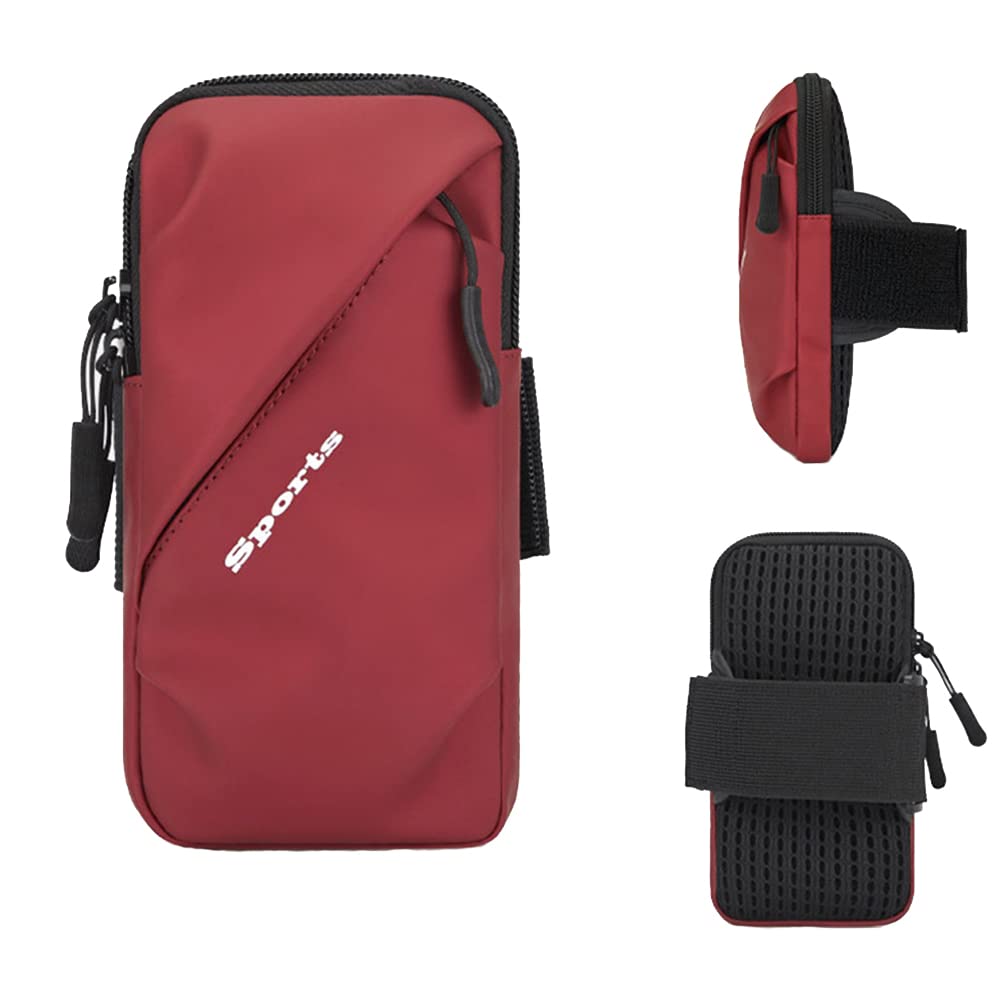 Running Phone Armband - Fits iPhone & Android for Gym, Hiking, Biking (Red)