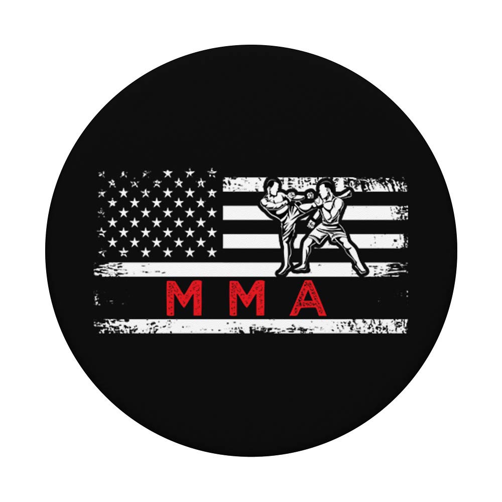 USA Flag MMA PopSocket - American Patriot Mixed Martial Arts Phone Grip & Stand for iPhone, Samsung | Perfect Gift for Fighters & MMA Fans | Gym, Training, Watching Fights