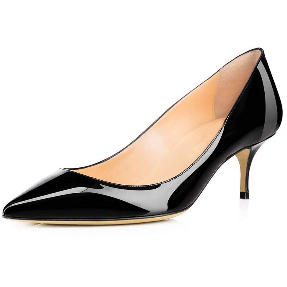 Tanaoen Women's Low Heel Pumps - Pointed Toe Kitten Heels Slip-On Office Shoes for Professional Women | Perfect for Business Attire, Work, and Formal Occasions
