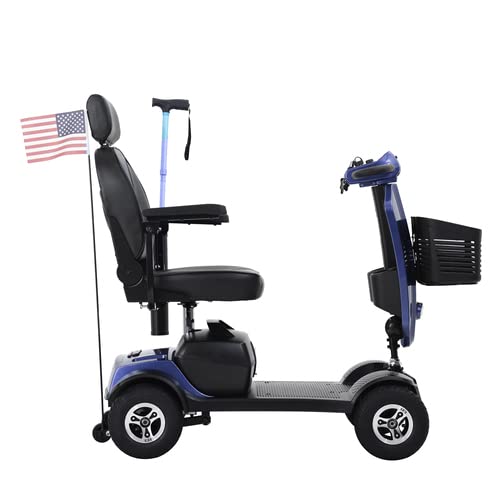 2025 Metro Mobility 4-Wheel Outdoor Electric Scooter for Seniors - 16 Miles Range with 12V20AH Lead Acid Batteries (Blue) - Ideal for Shopping, Parks & Outdoor Adventures