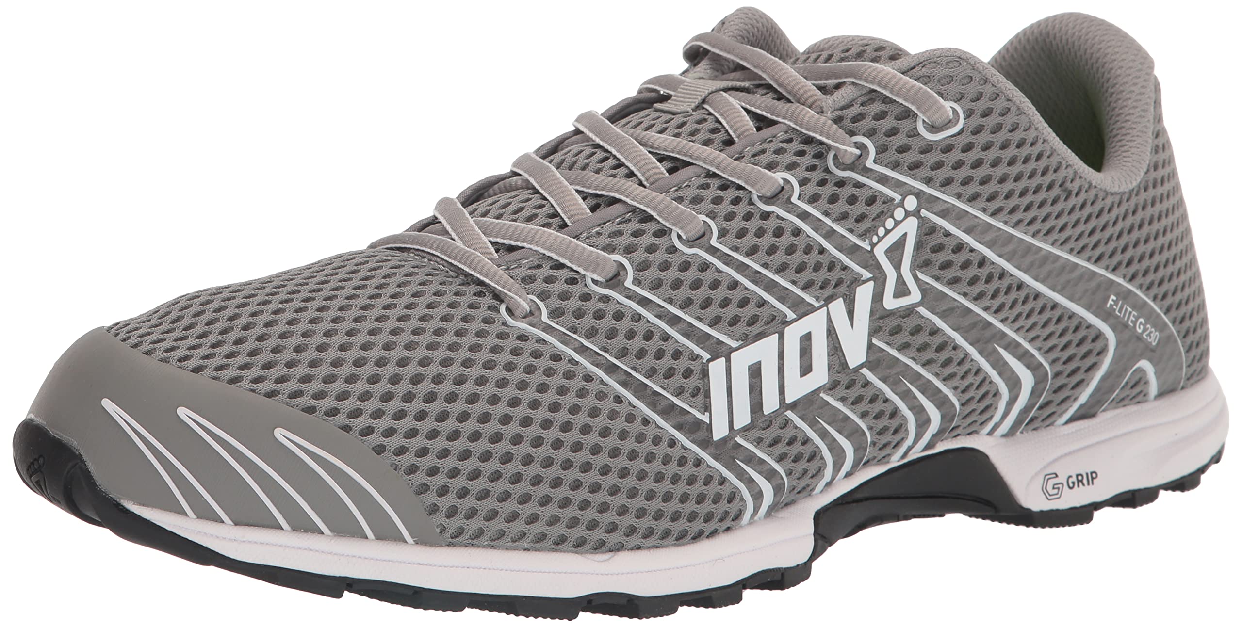 Innov-8 Women's F-Lite G 230 Running Shoes - Grey/White | Size 10.5 Wide US | Lightweight Trail & Gym Training Shoes for Women
