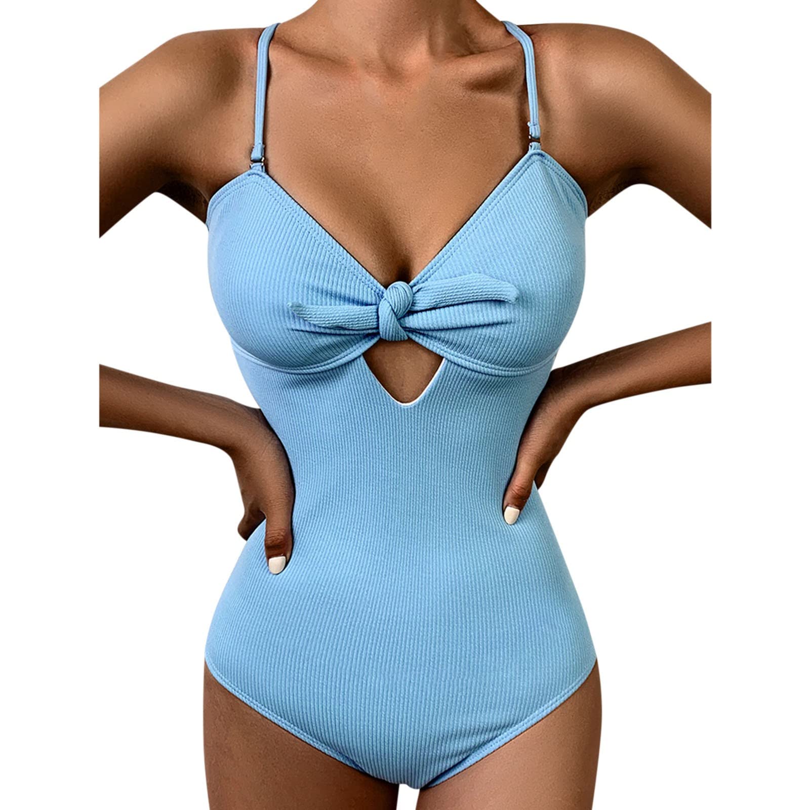 Pacoco Women's Sexy One Shoulder Backless One-Piece Swimsuit - Solid Color Bathing Suit for Beach, Pool & Vacation