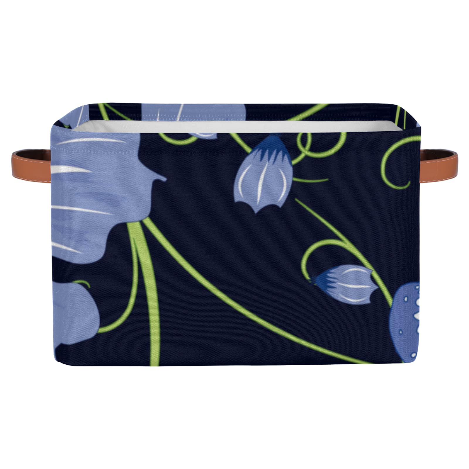 Blue Butterfly Floral Collapsible Storage Bins - Large Capacity Laundry Basket with Handles for Home, Closet, Office, Bedroom & Playroom Organization - Perfect for Gift Giving & Space Saving Storage Solutions