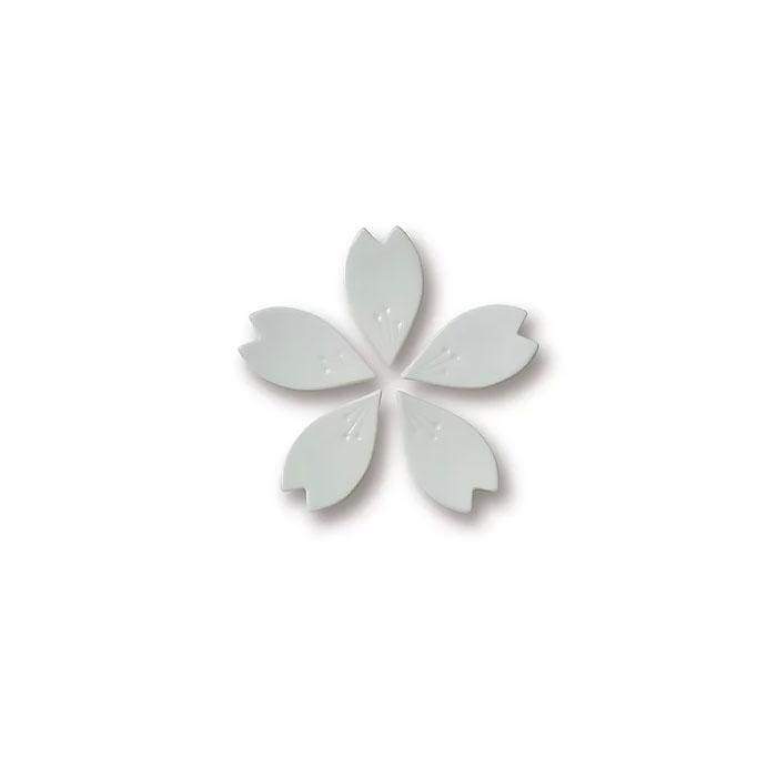 Hiracle Sakura Porcelain Chopstick Rests - Japanese Cherry Blossom Chopstick Holders for Sushi, Asian Dining & Home Decor - Set of 6 Elegant Tableware Accessories