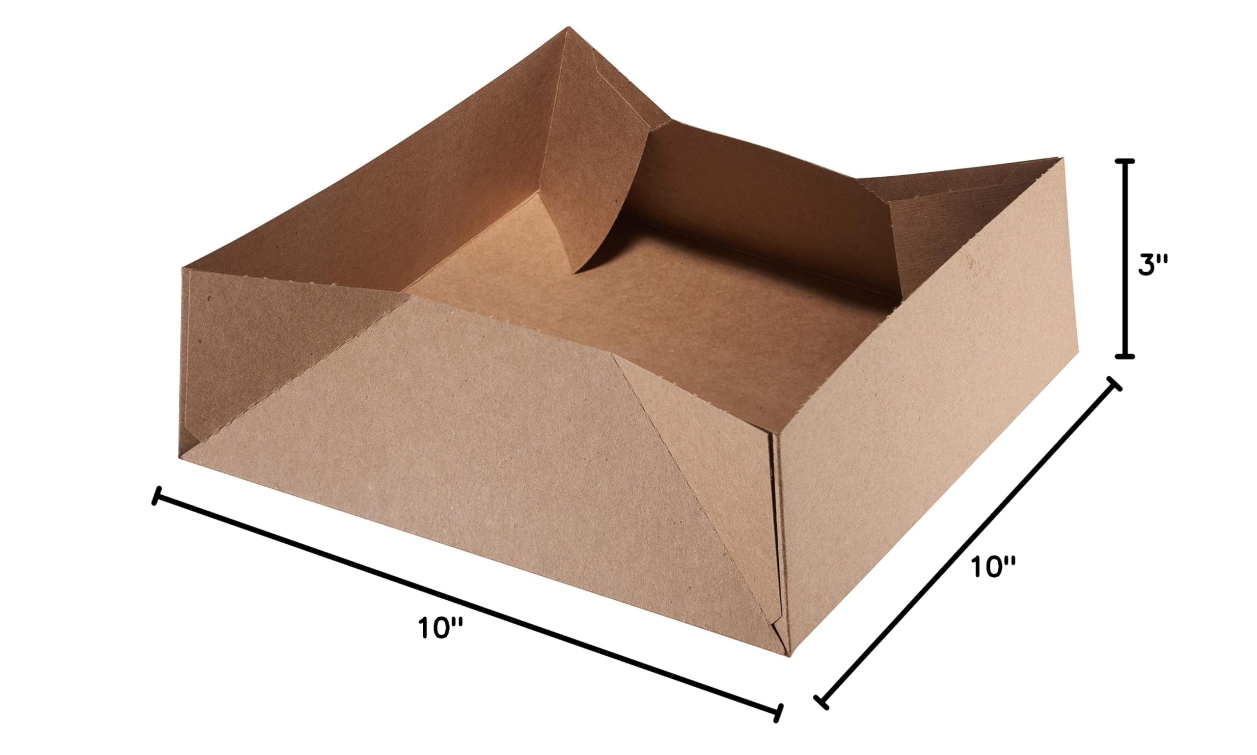 EcoQuality [150 PACK] 10x10x5 Inch Kraft Paperboard Pop-Up Food Trays - Eco-Friendly Stadium Snack Carrier for Theaters, Parties & Events - Perfect for Popcorn, Nachos & Concession Stands