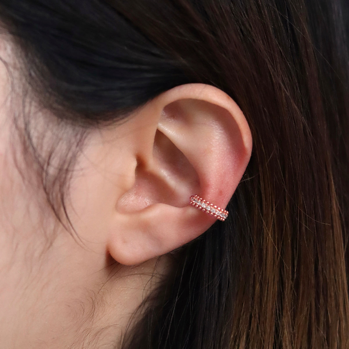 Trendy Dotted Cubic Ear Cuff - Minimalist Geometric Earring for Women - Perfect for Parties, Weddings & Everyday Wear