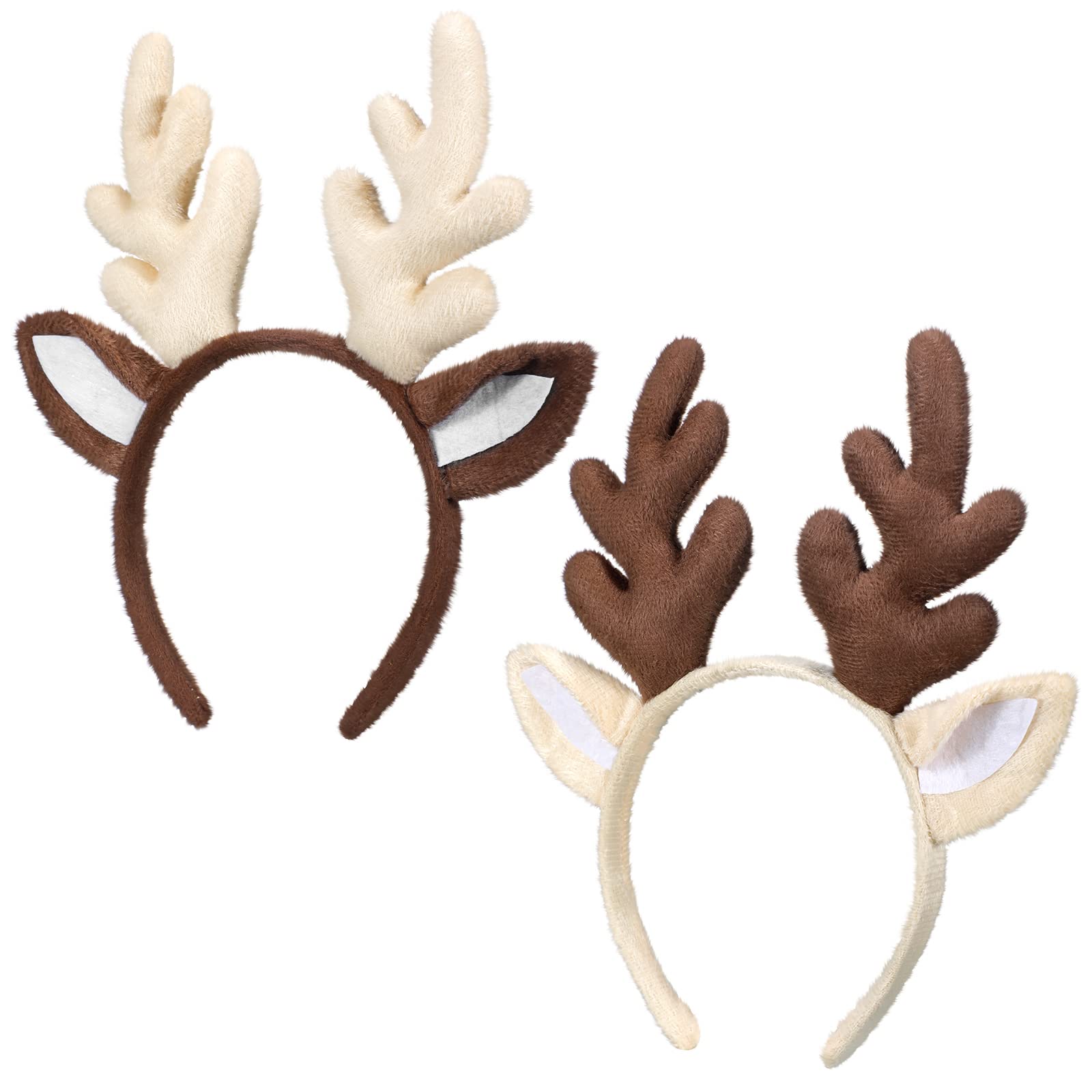 Festive Christmas Reindeer Antlers Headband - 2 Pack Cute Deer Headbands for Women, Holiday Party Favors & Costume Accessories - Perfect for Christmas Parties, Photo Booths & Festive Gatherings