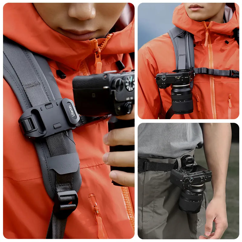 Ulanzi UKA07 Quick Release Camera Strap Clip Kit - Compatible with DSLR, Mirrorless Cameras & Backpacks - Secure & Easy-to-Use for Travel, Hiking & Photography